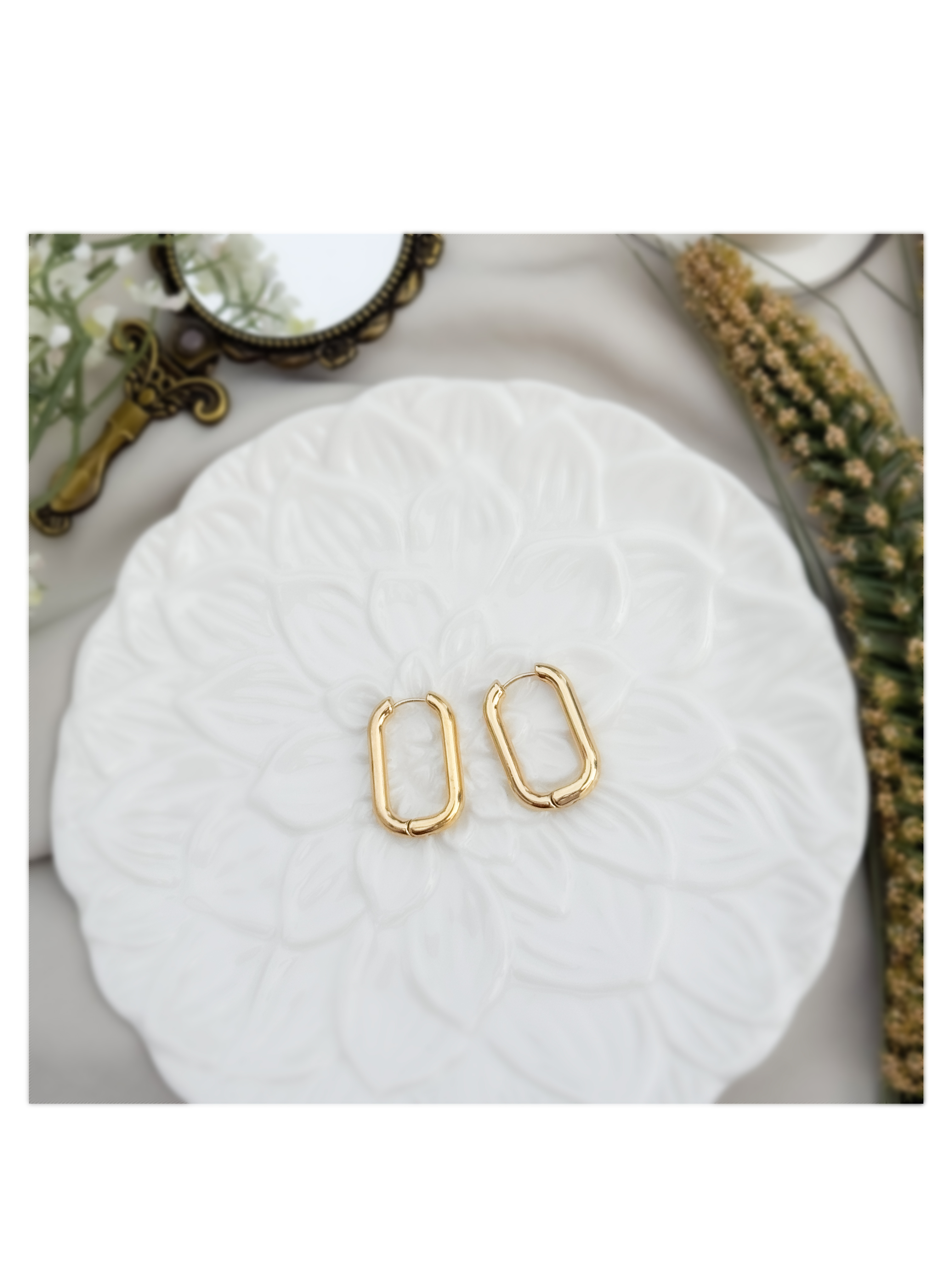 Gold Geometric Hoop Earrings