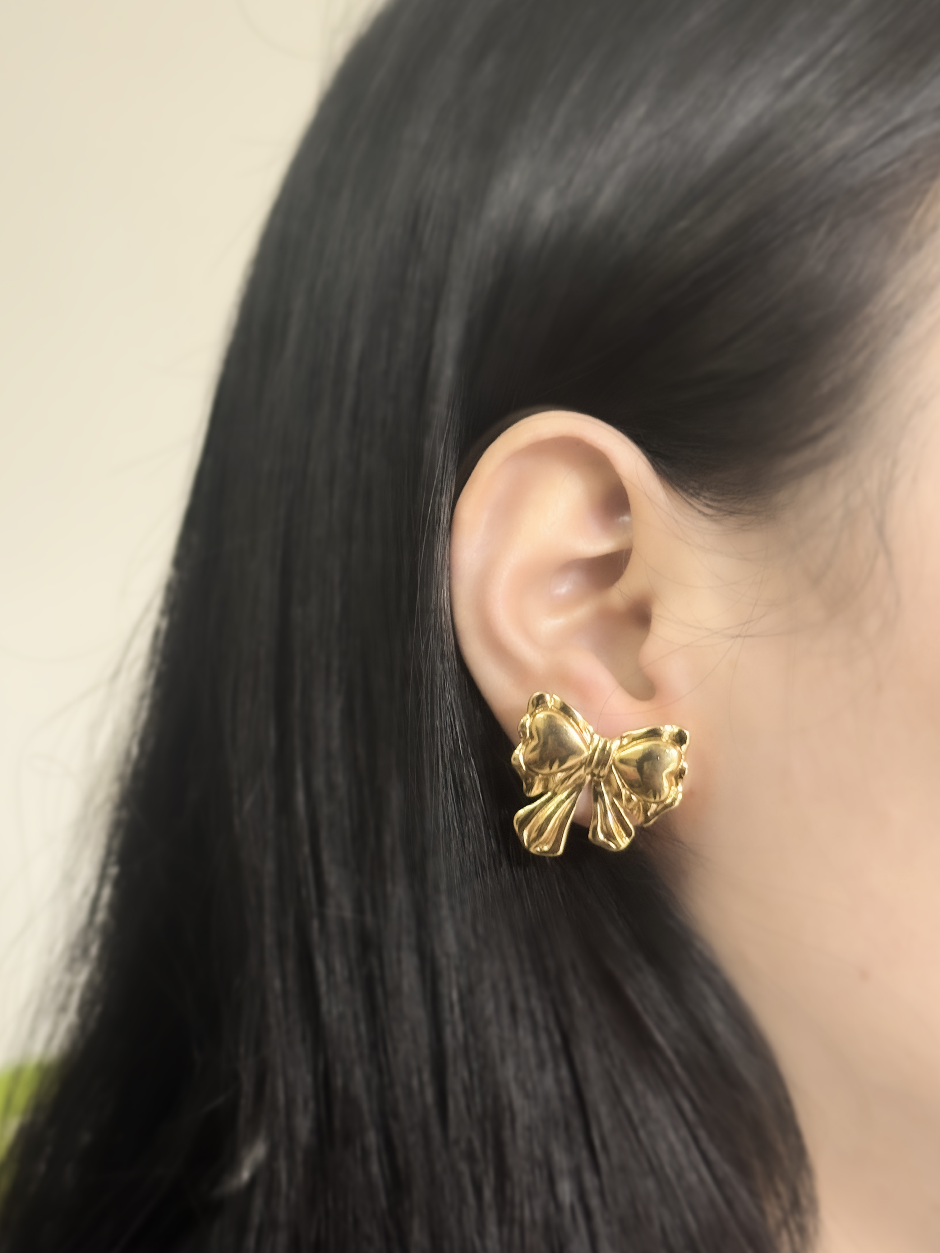 18k Gold Bow Earrings | anti-tarnish