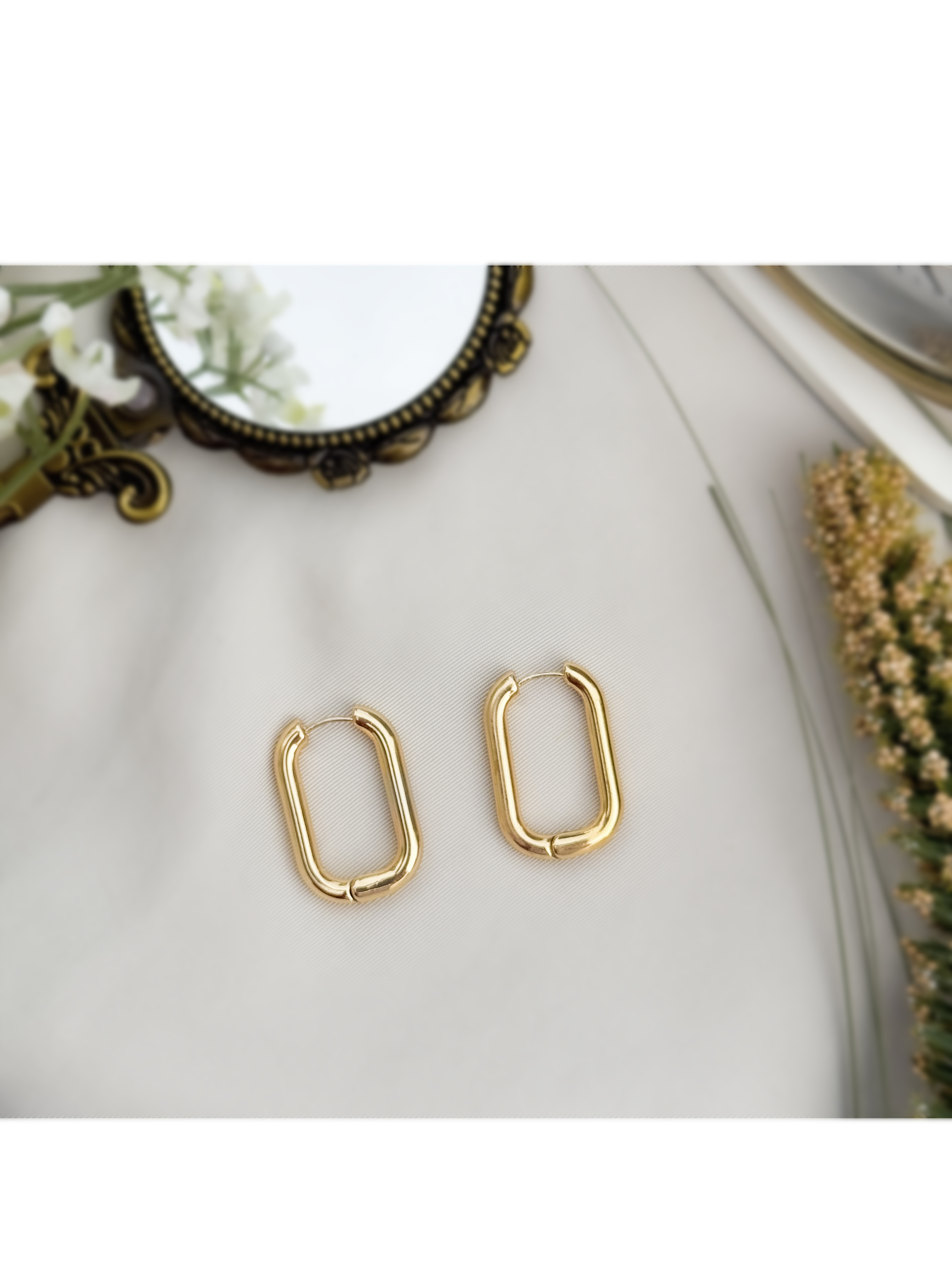 Gold Geometric Hoop Earrings