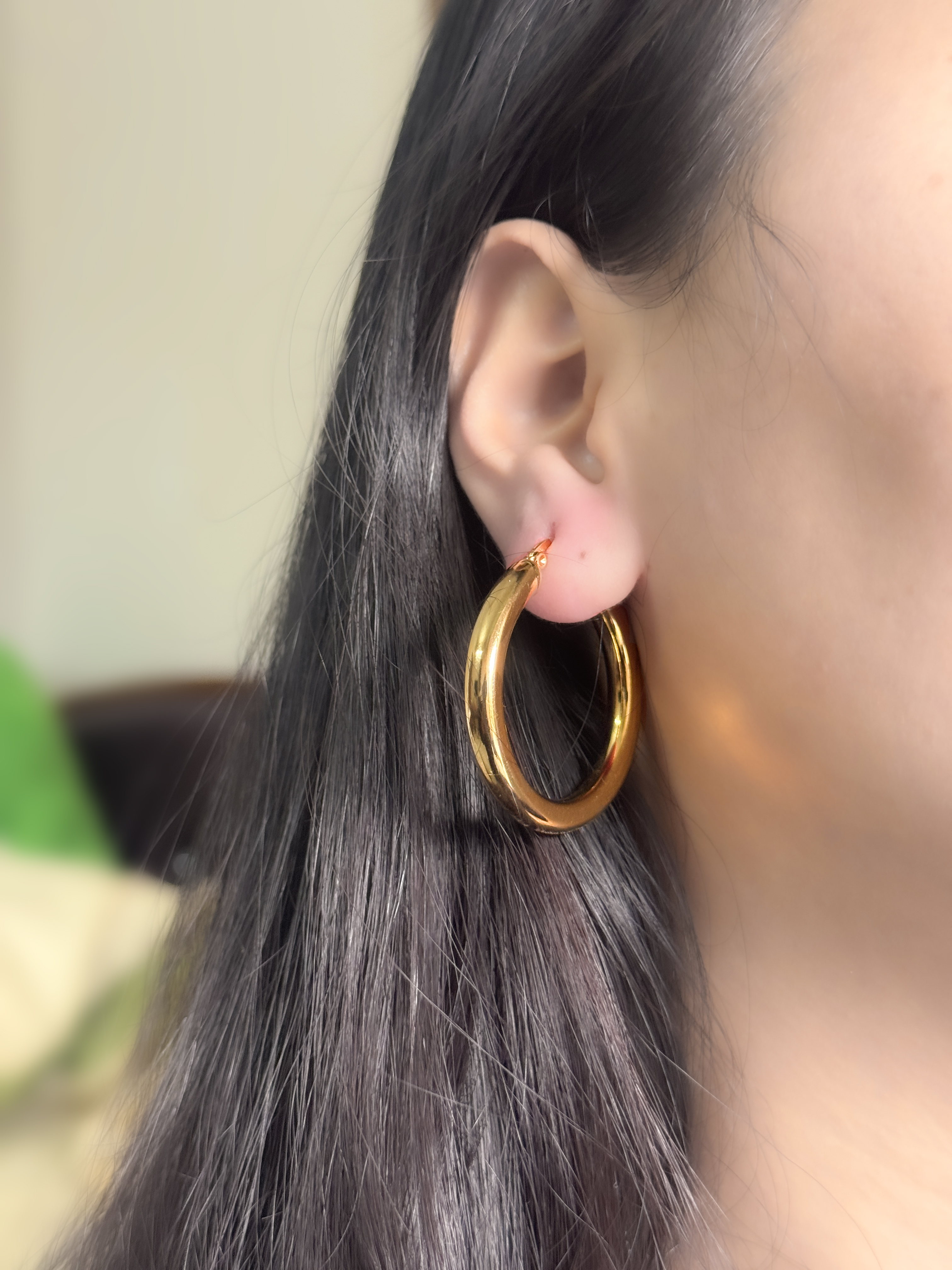 18k Gold Hoop Earrings | anti-tarnish