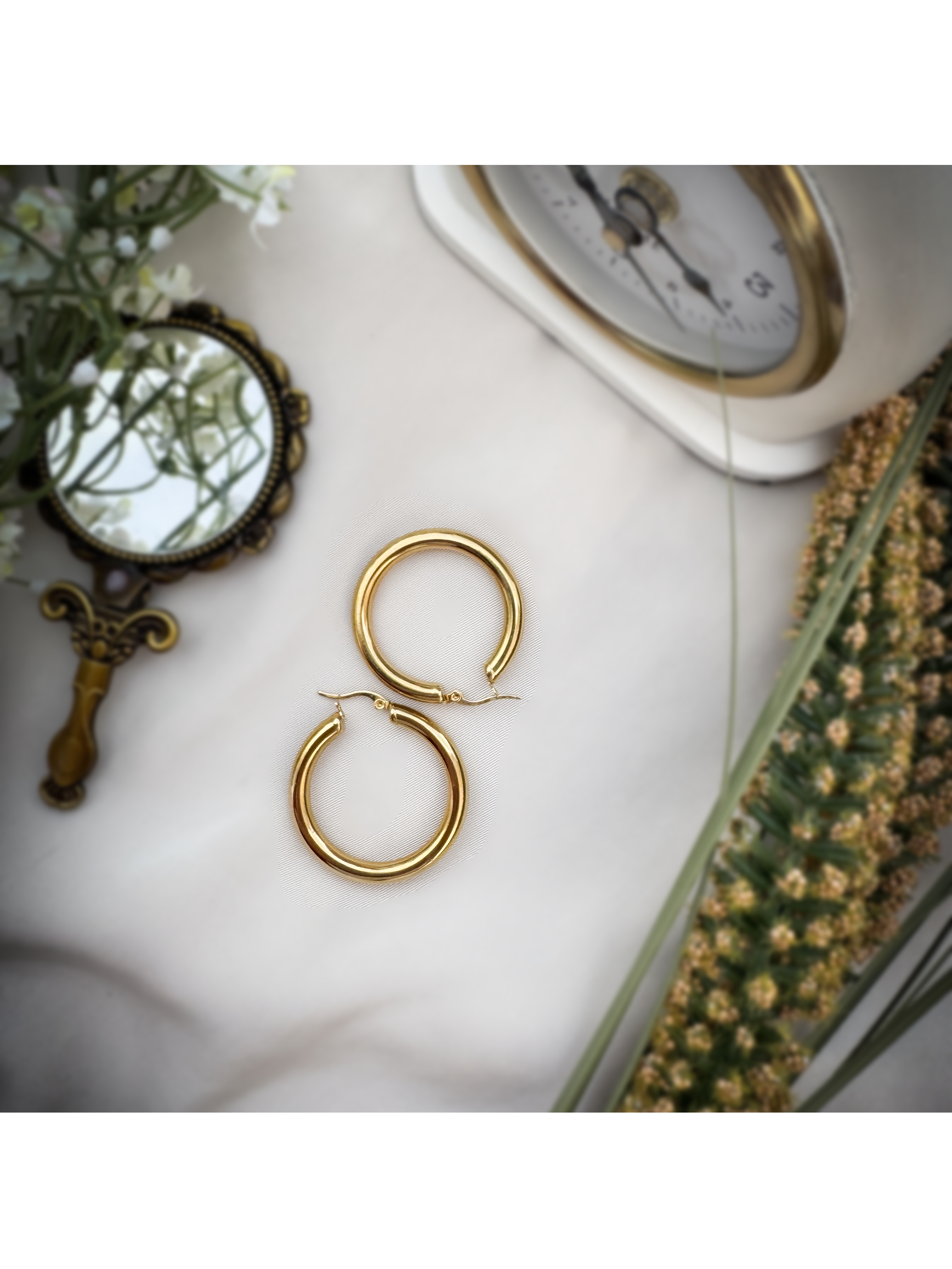 18k Gold Hoop Earrings | anti-tarnish