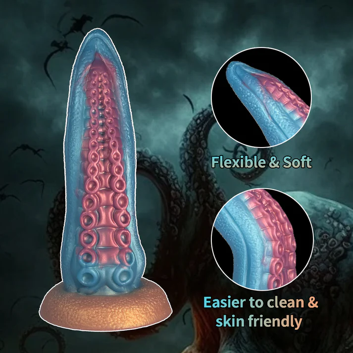 Ocean Blue Octopus Tentacle Silicone Anal Dilator Fantasy Dildo