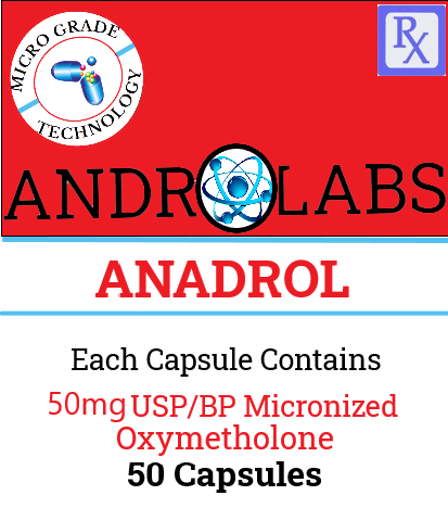 Andro Labs ANADROL-50 Micronized 50mg 50 CAPSULES