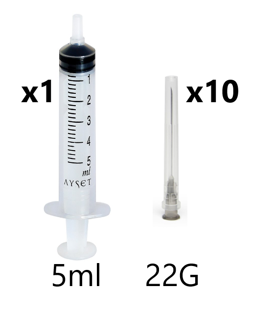 5ml Syringe +10 Needles 22G