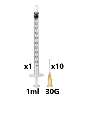 1ml Syringe +10 Needles 30G