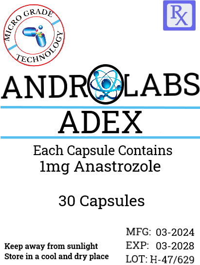 Andro Labs Adex / Anastrozole  1mg  30 Capsules