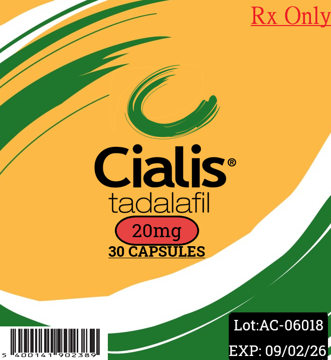 CIALIS Tadalafil 20mg 30 Capsules (up to 36 hours)