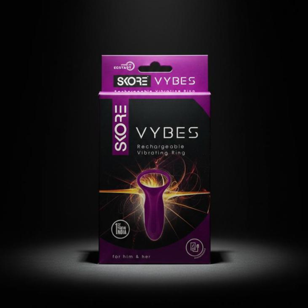 Skore Vybes Vibrating Ring Body Massager For Him & Her | Rechargeable| Waterproof