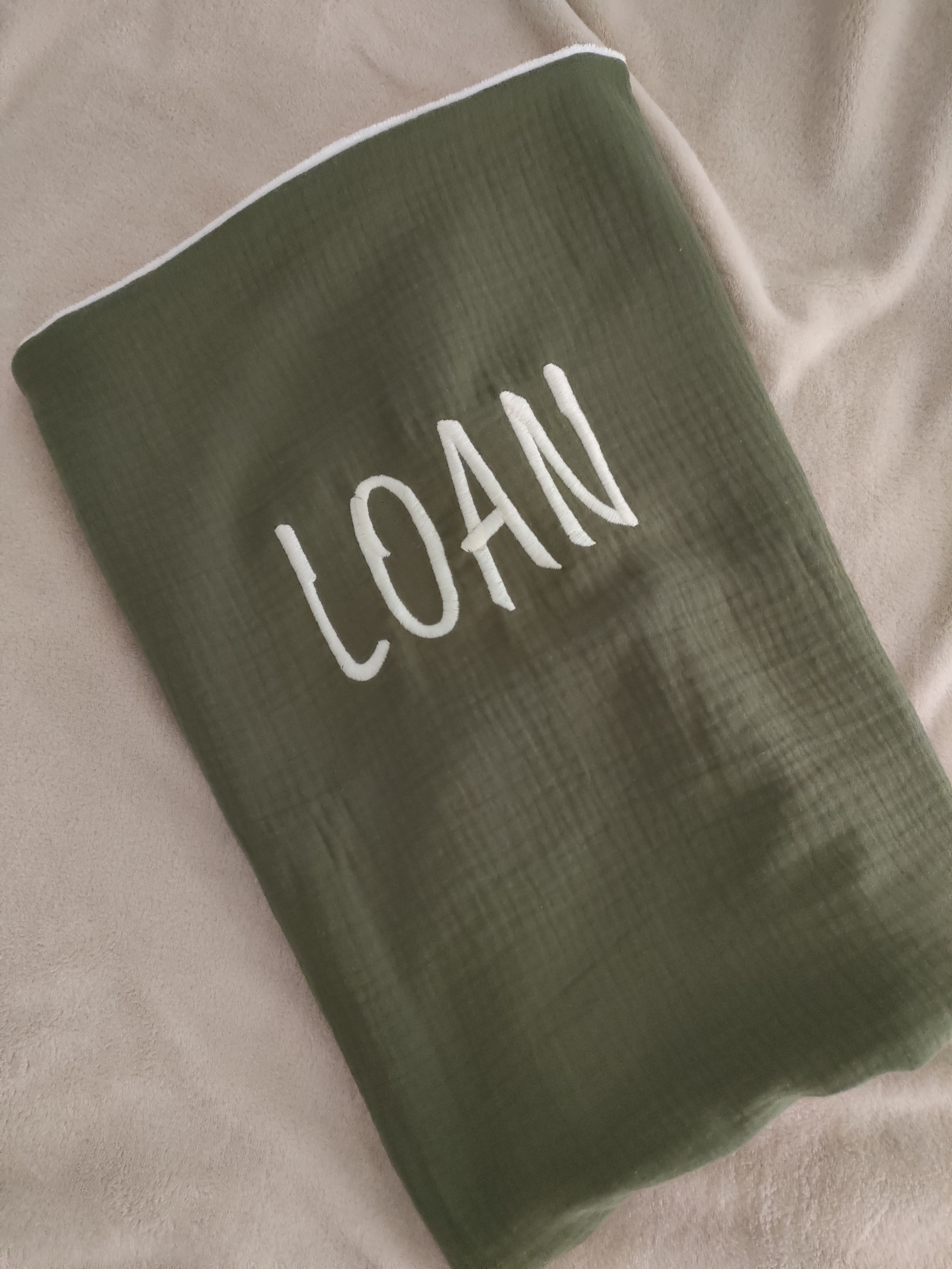 Couverture bébé kaki