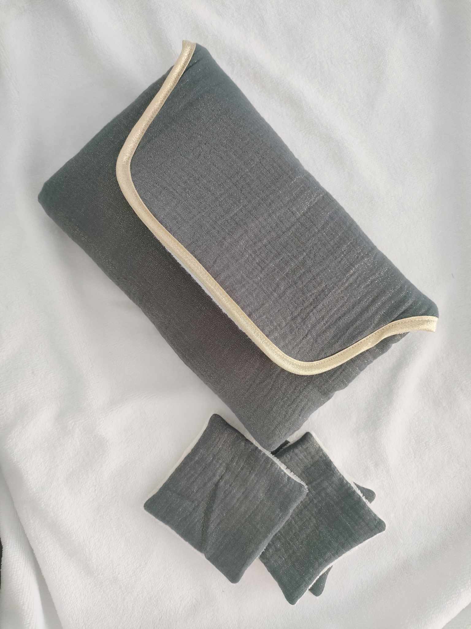 Matelas à langer nomade Gris anthracite pailleté