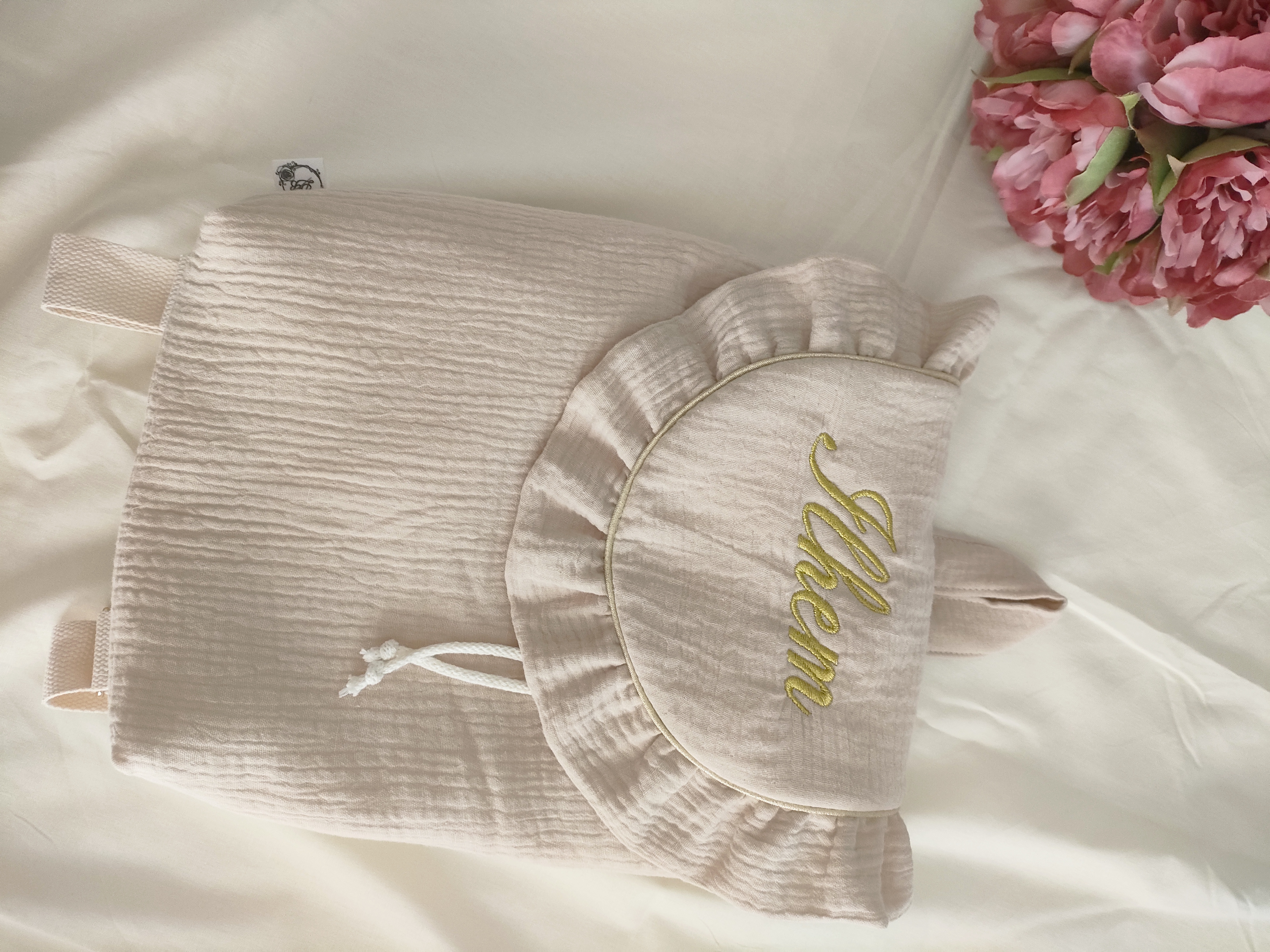 Sac à dos à volant lin