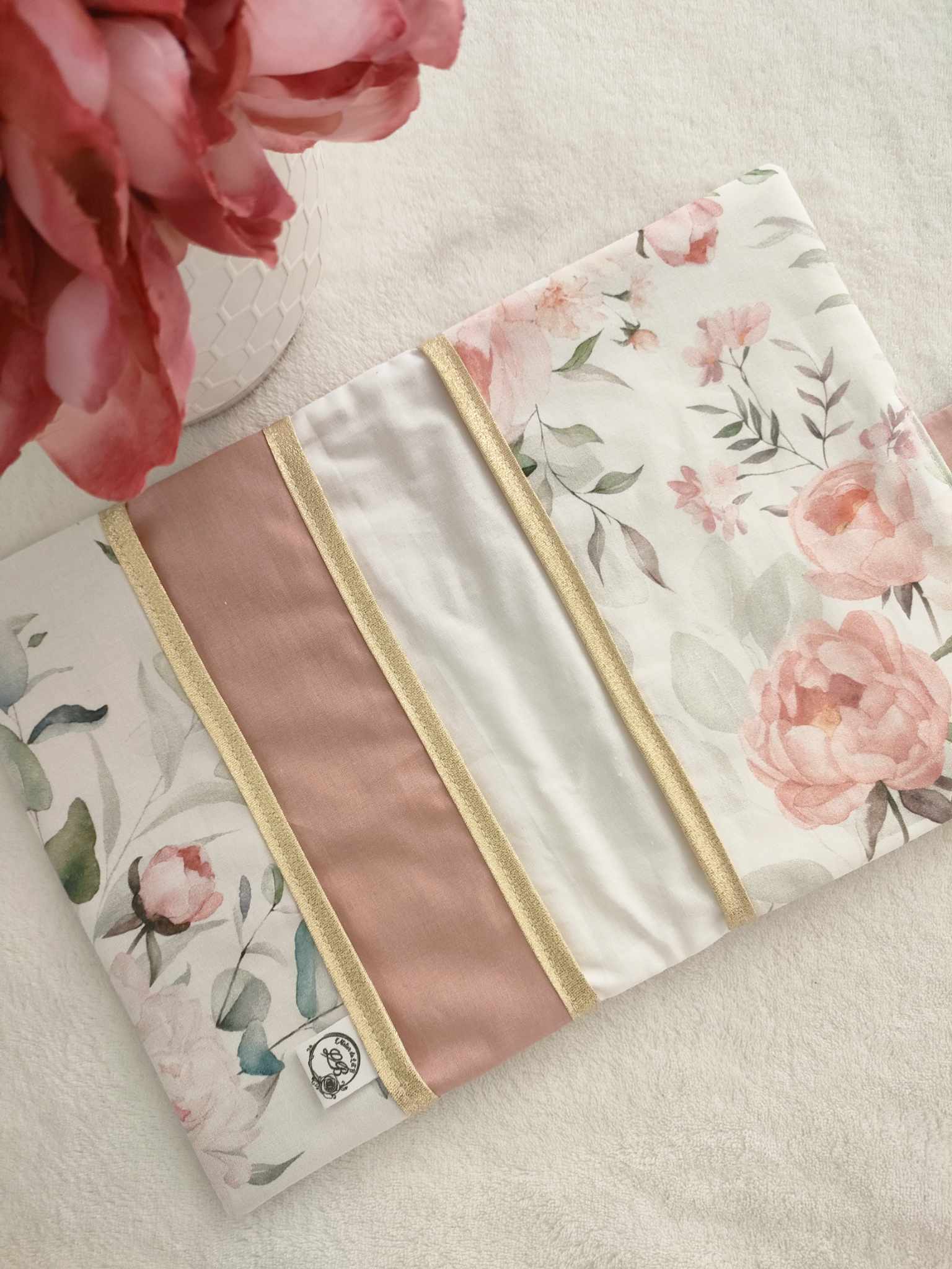 Protège carnet de santé pivoine