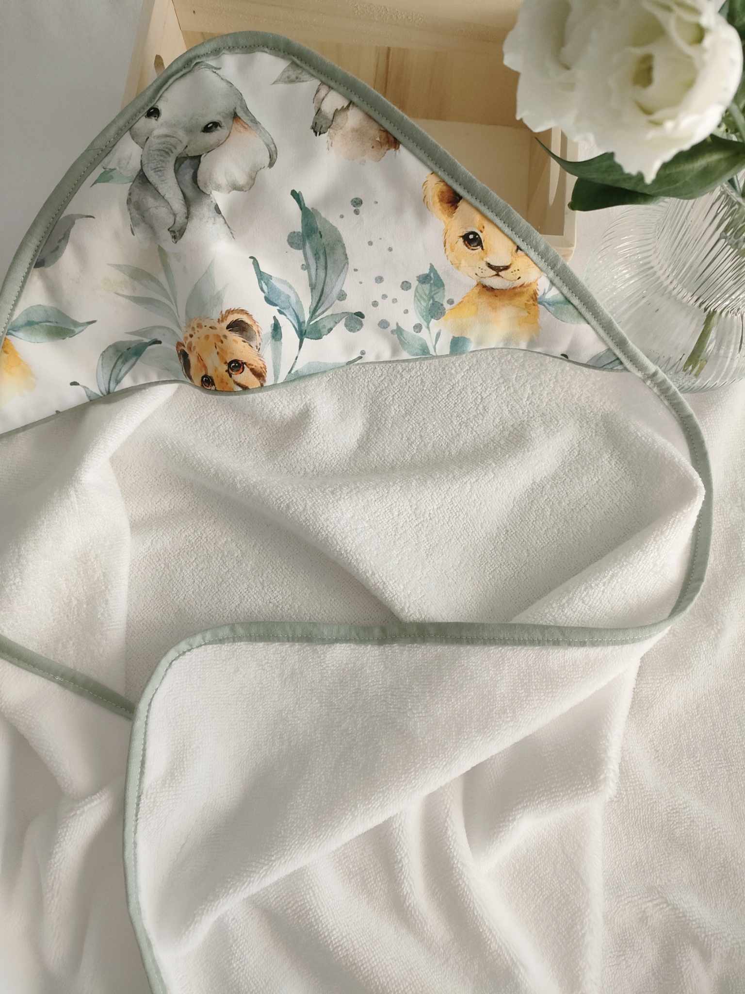 Les sorties de bain avec tissu motif