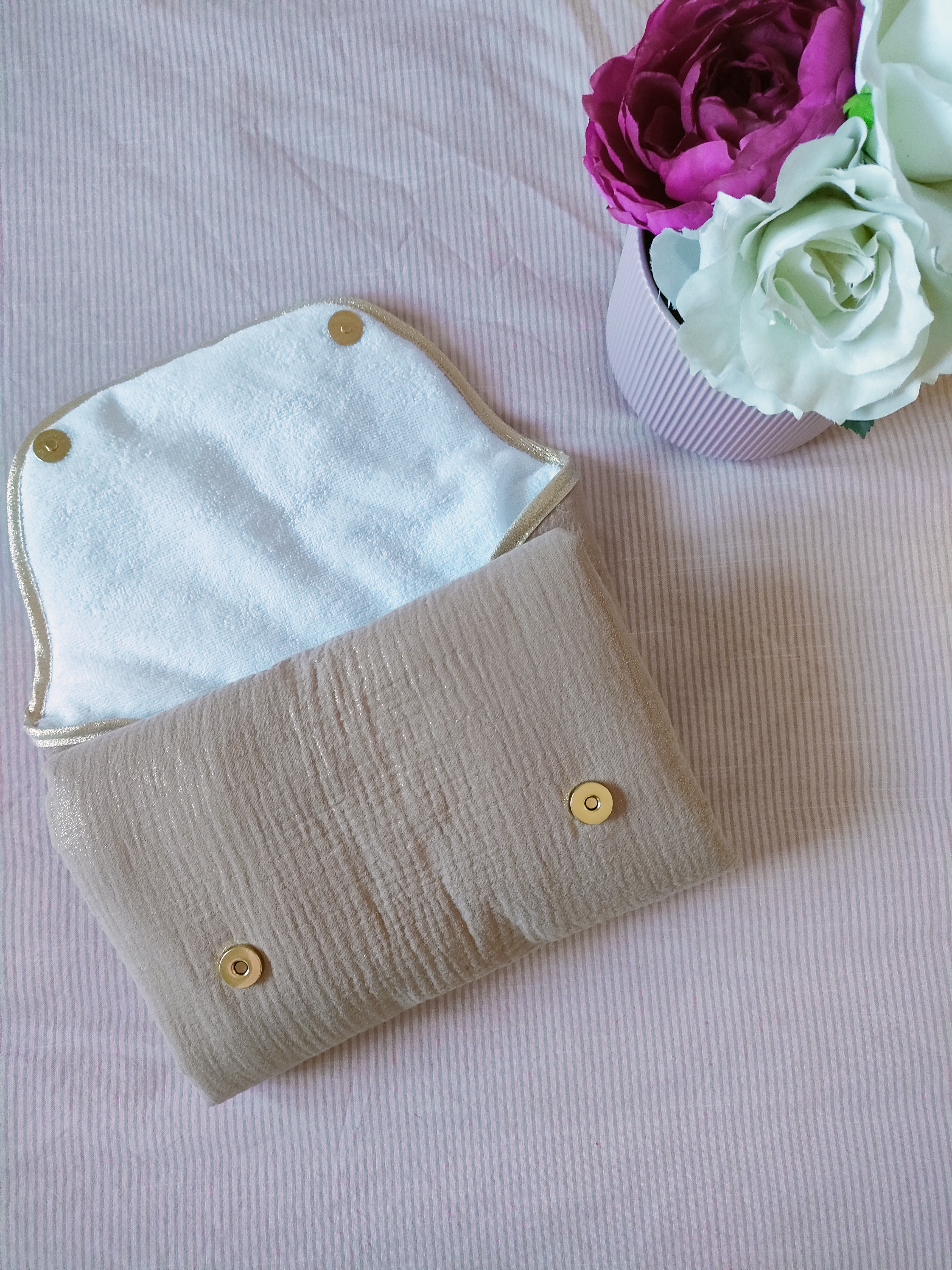 Matelas à langer nomade Noisette pailleté