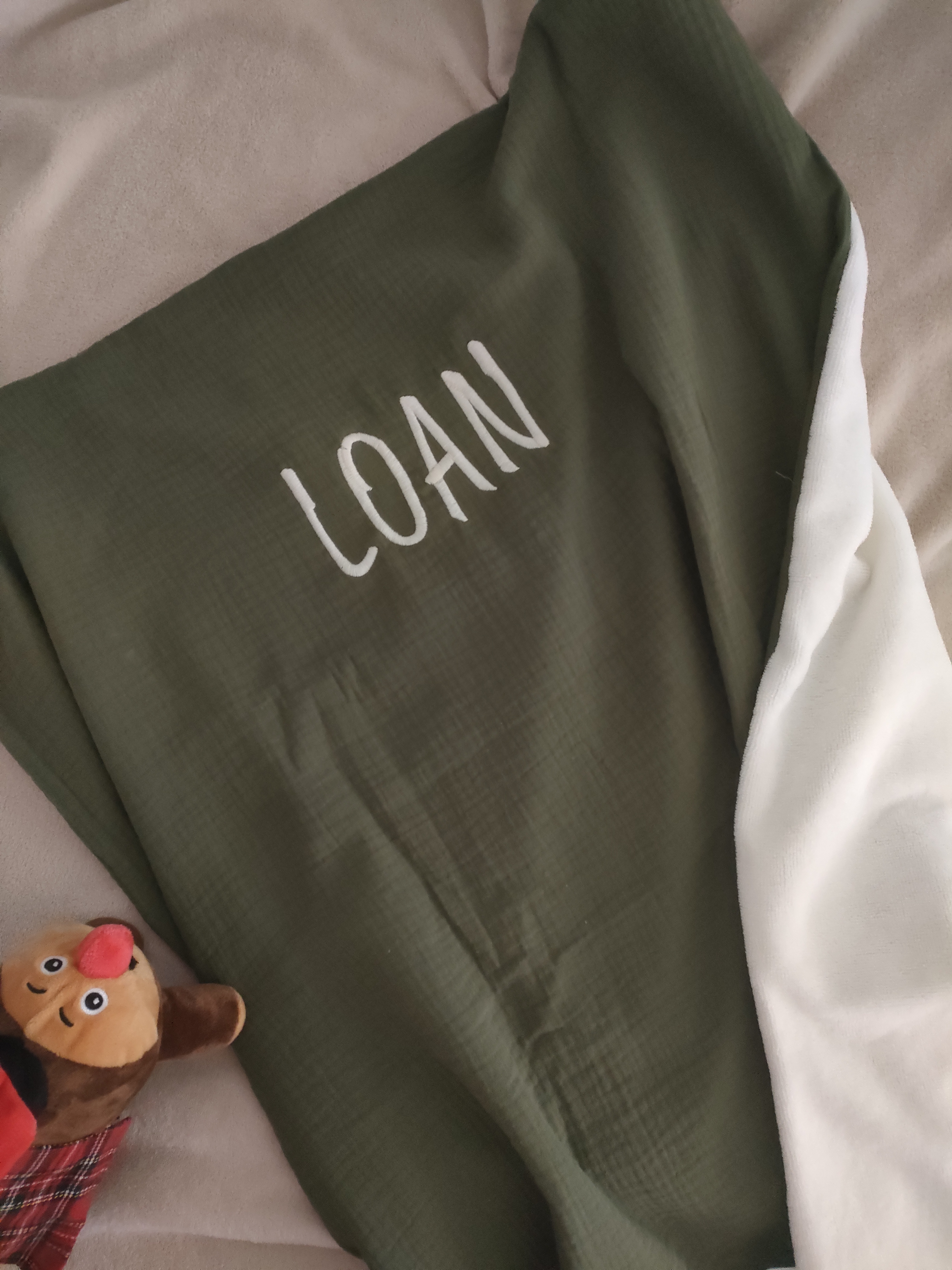 Couverture bébé kaki