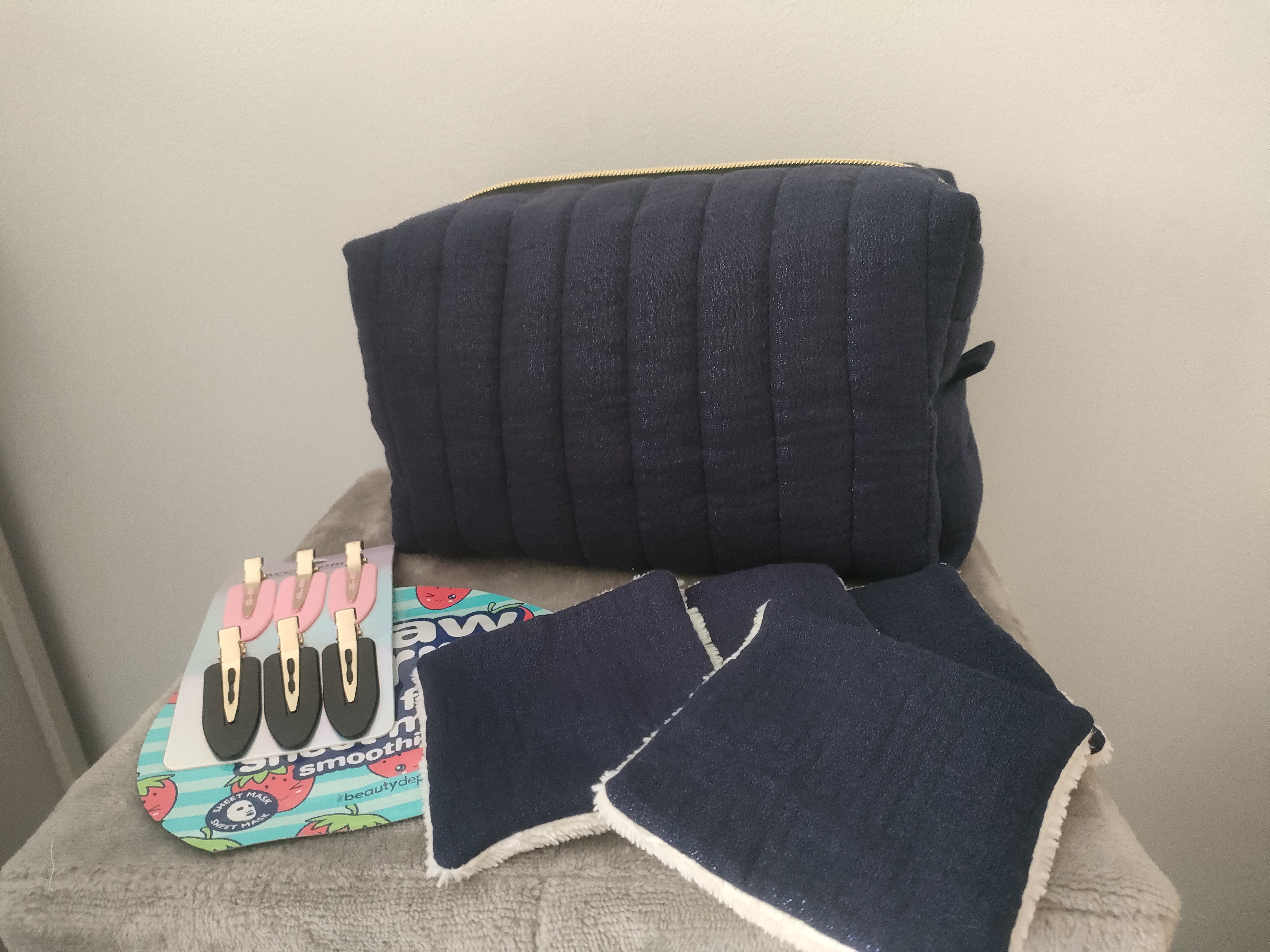 Trousse de toilette marine pailleté