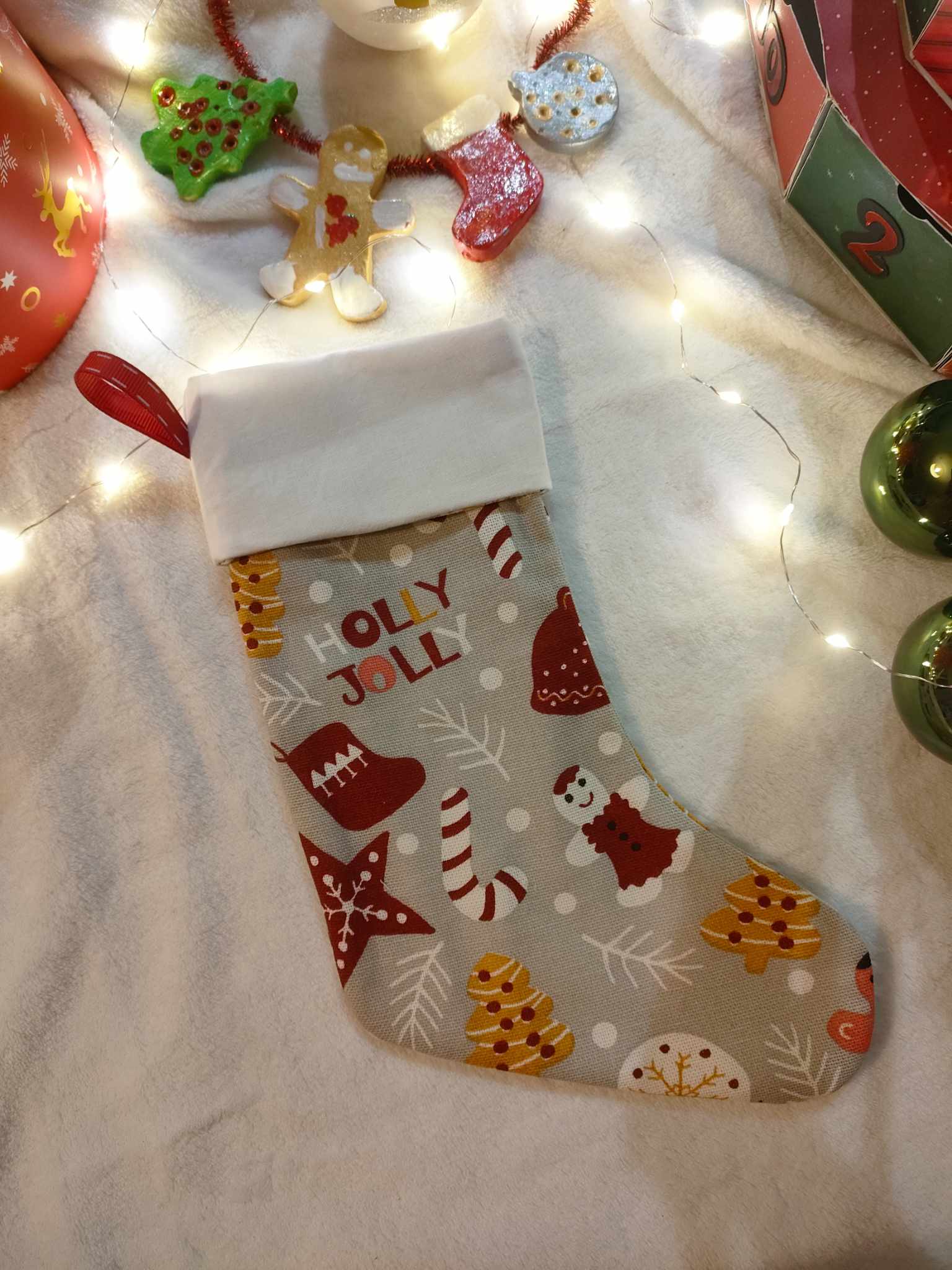 Chaussette de Noël Holly jolly