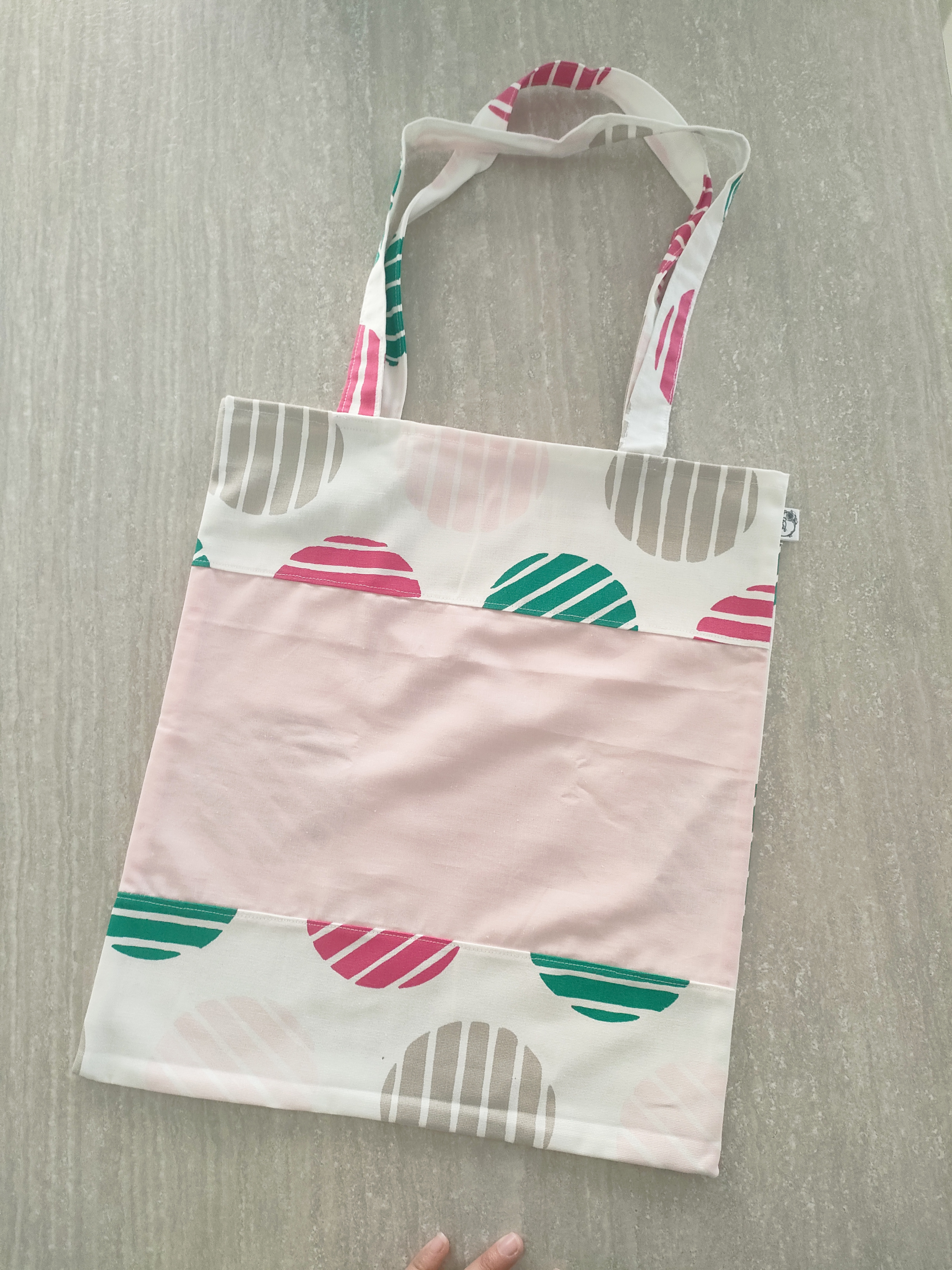 Tote-bag personnalisable Cercle rose clair
