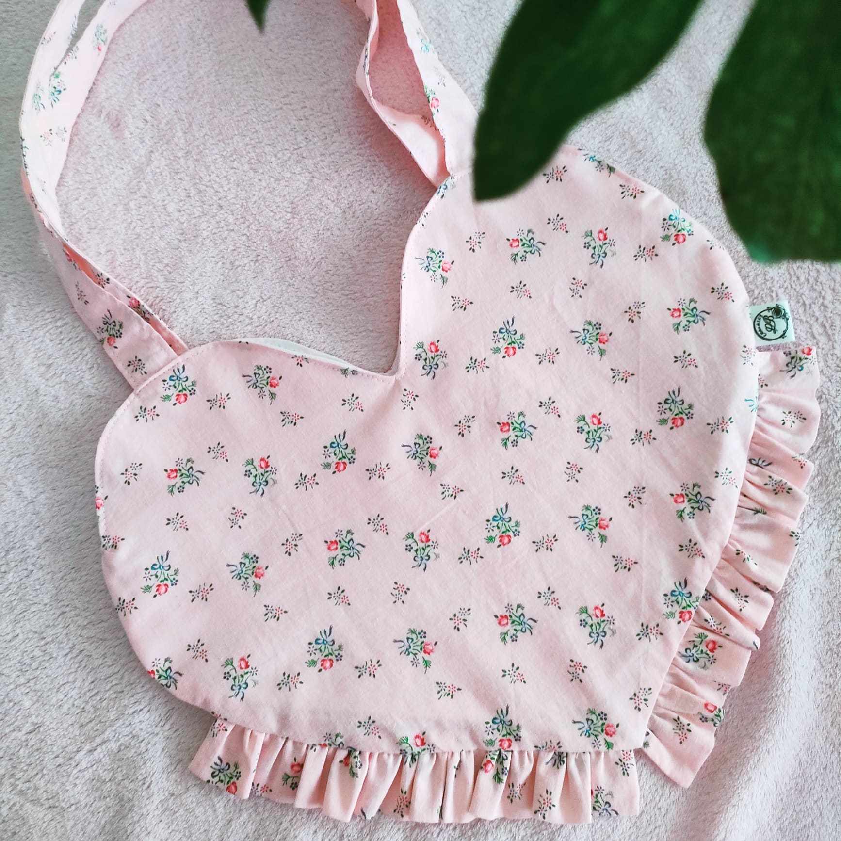 Sac cœur rose à fleur