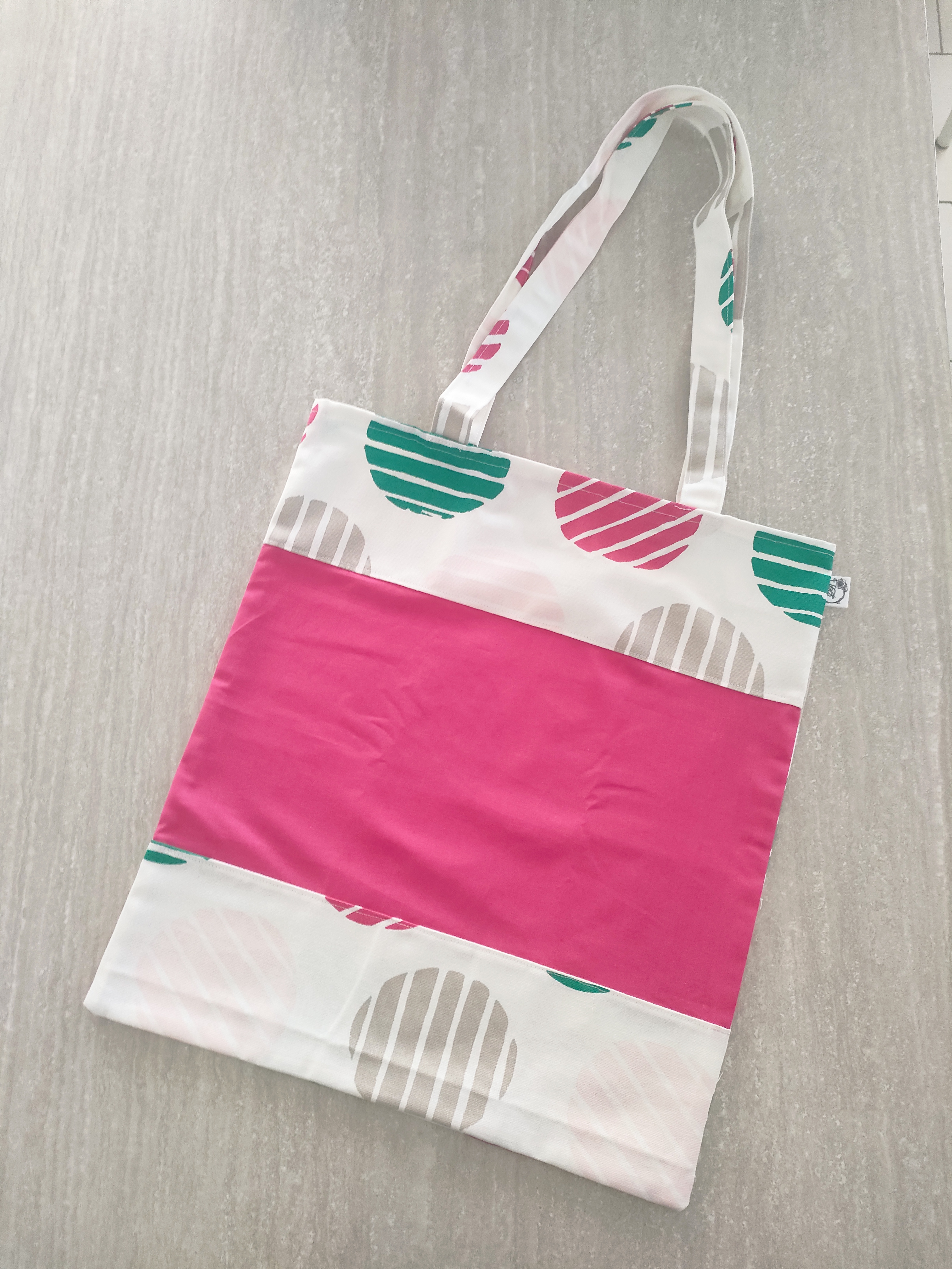 Tote-bag personnalisable cercle rose fushia