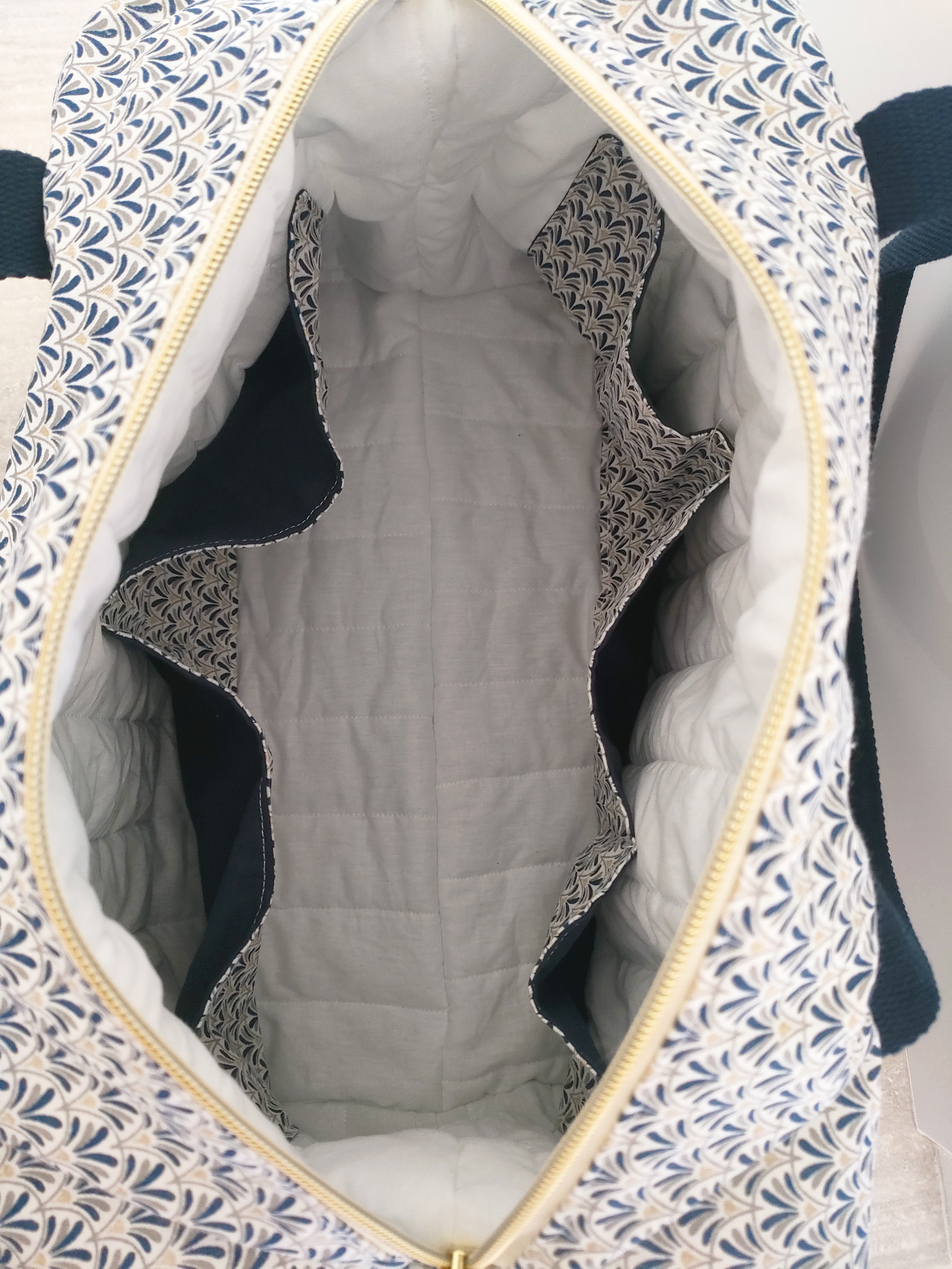 Sac à langer écru pailleté