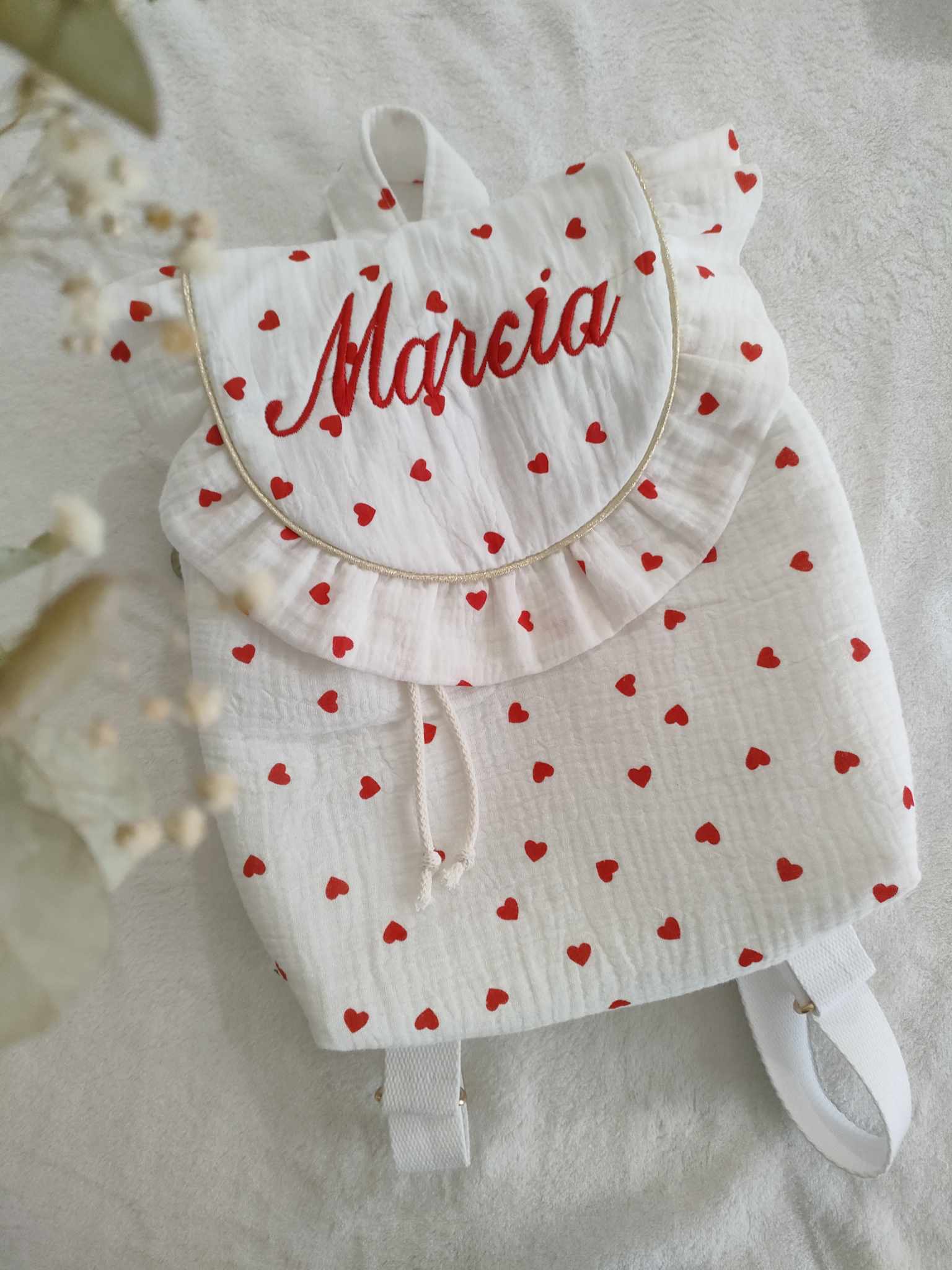 Sac à dos à volant coeur