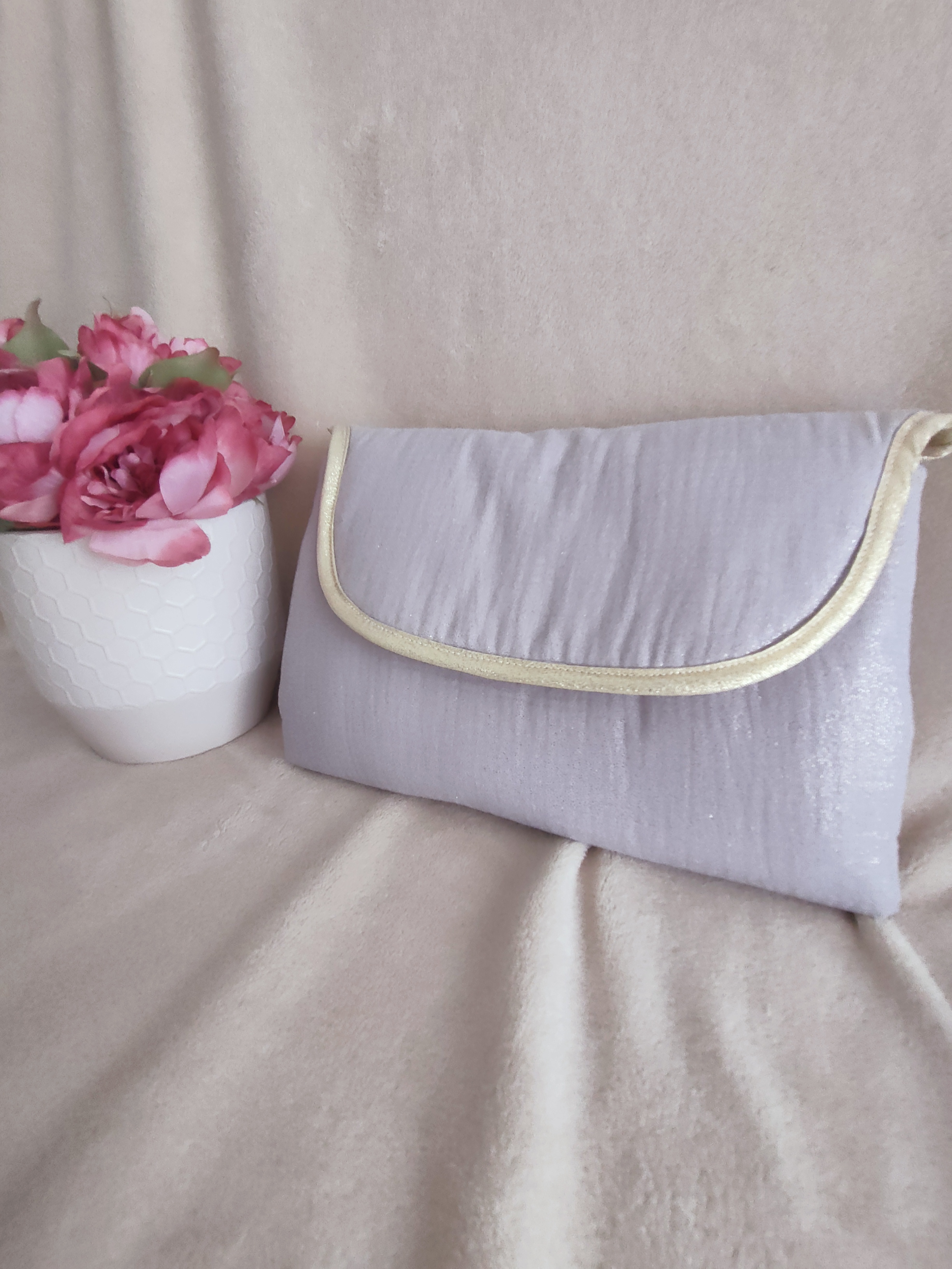 Matelas à langer nomade argenté pailleté