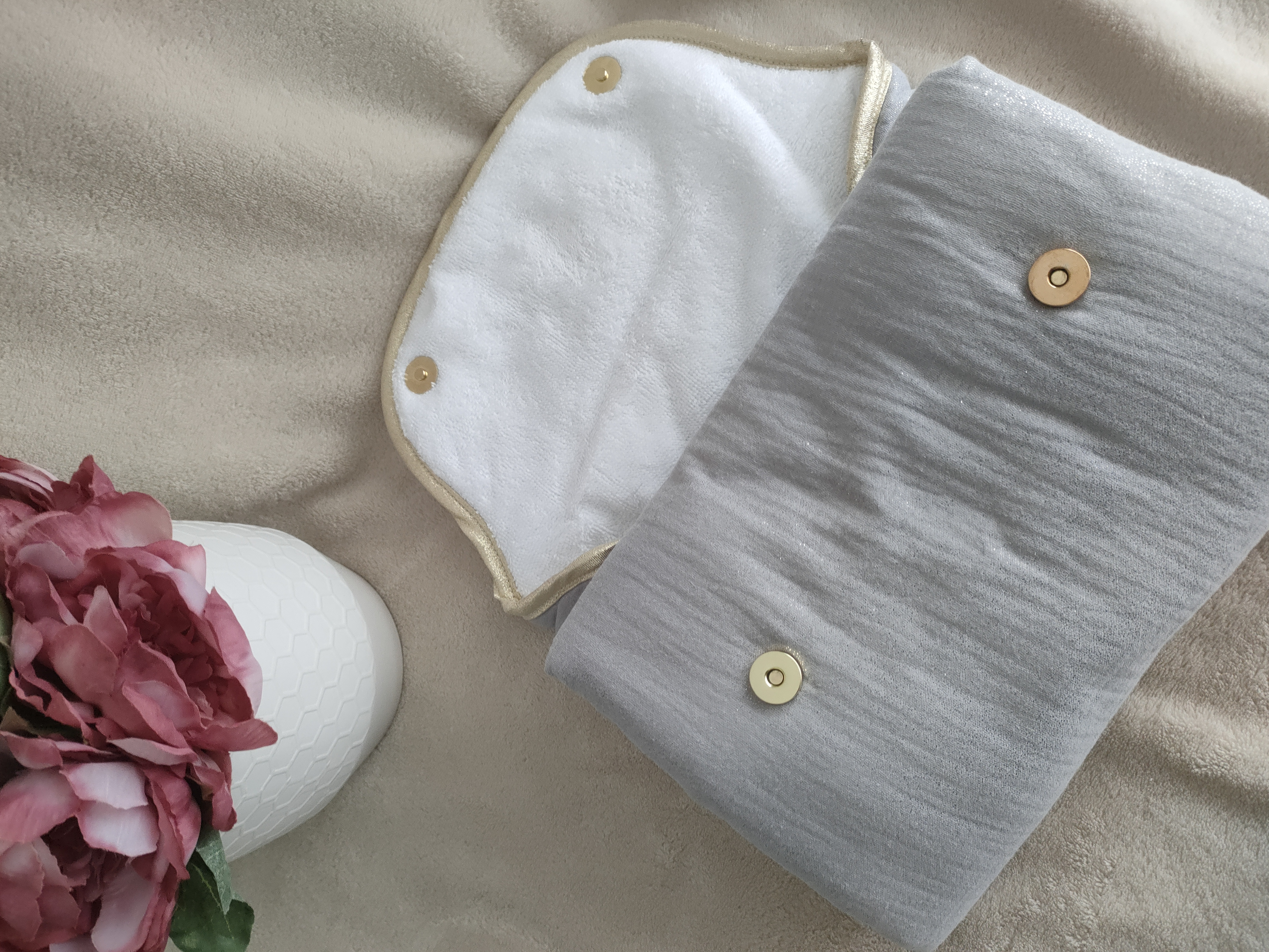 Matelas à langer nomade argenté pailleté