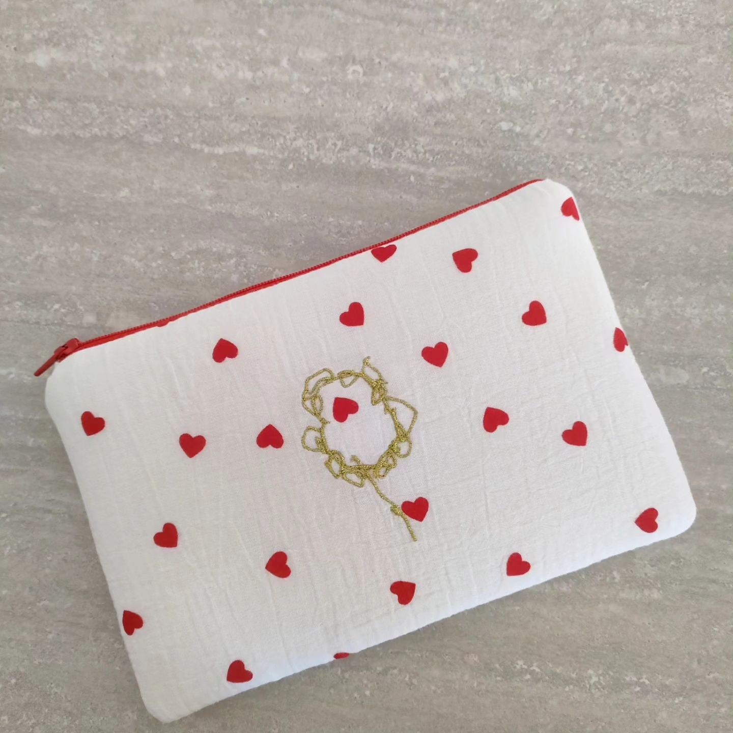 Pochette plate coeur