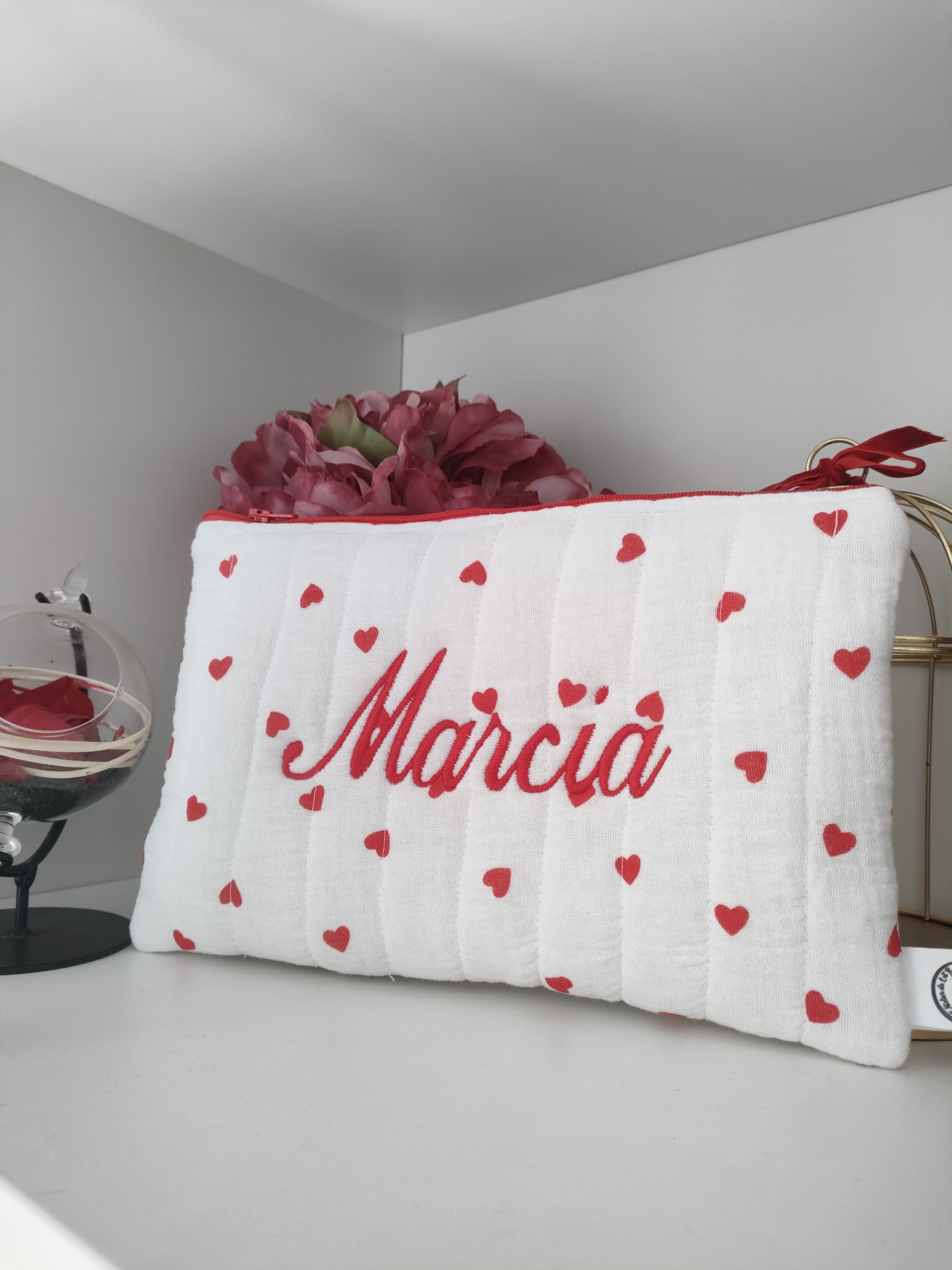 Pochette plate coeur