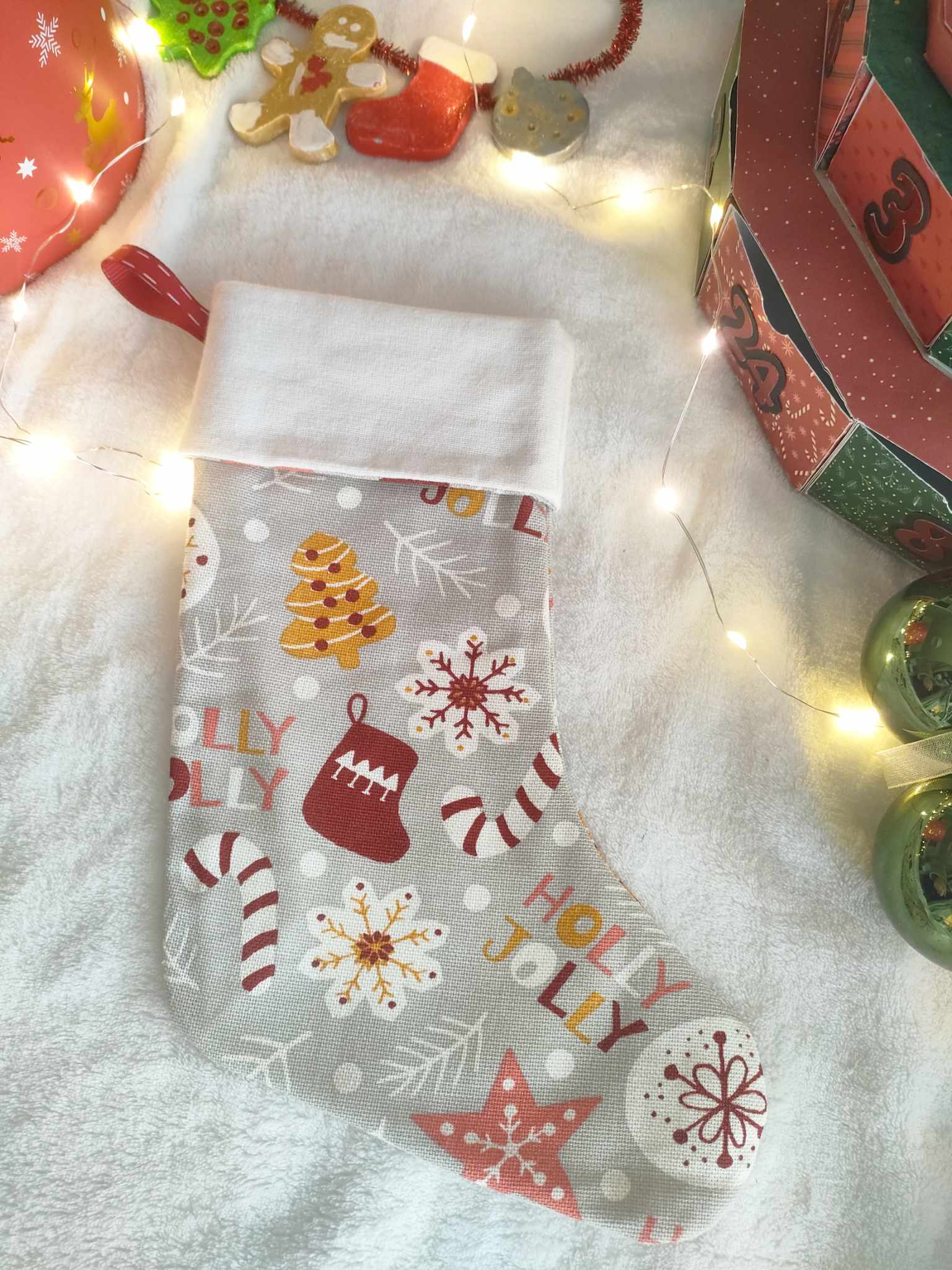 Chaussette de Noël Holly jolly