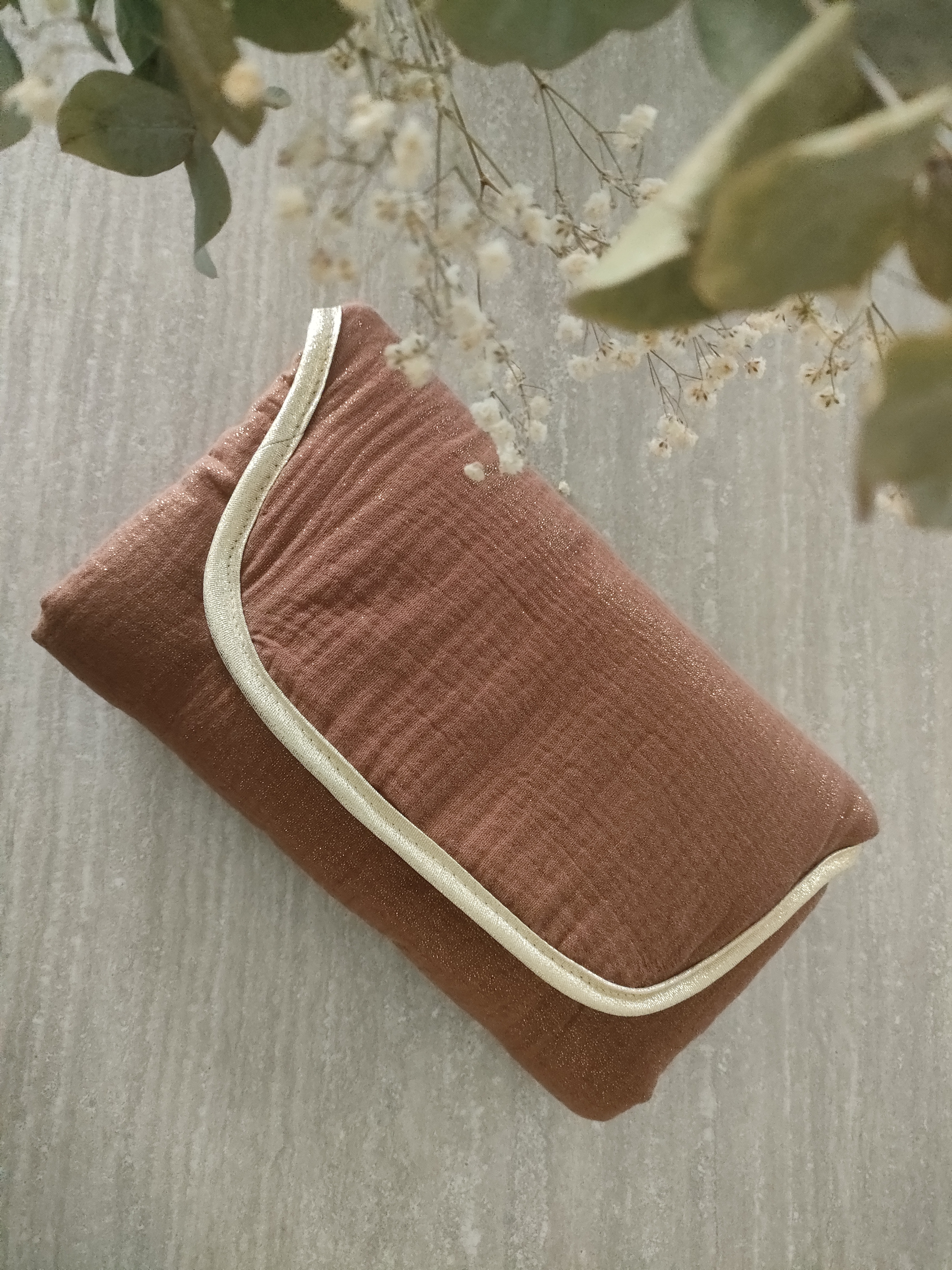 Matelas à langer nomade chocolat pailleté