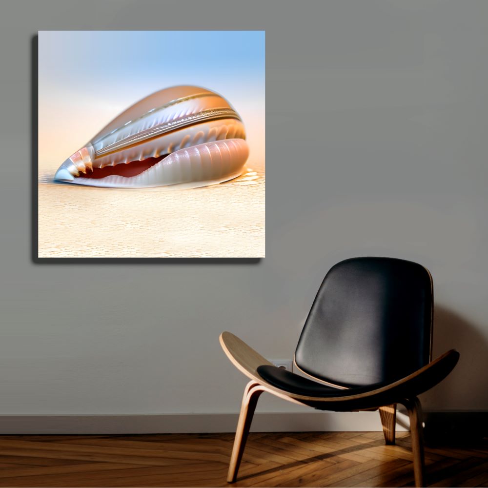 Cowrie Seashell Art Print Coastal Ocean Theme