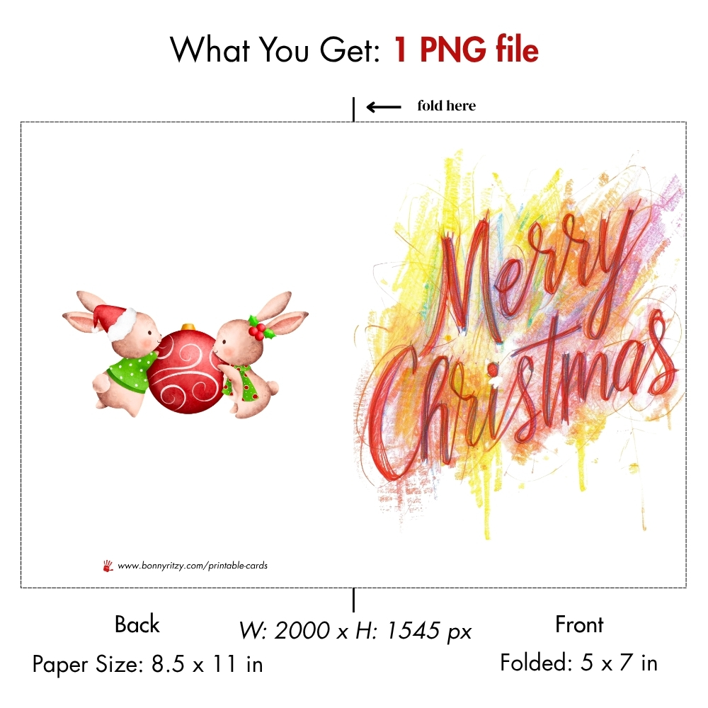 Printable Christmas Cards | Digital Holiday Card Set | Instant Download