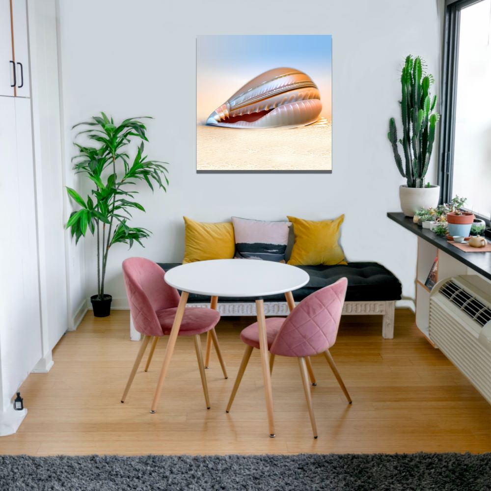 Cowrie Seashell Art Print Coastal Ocean Theme