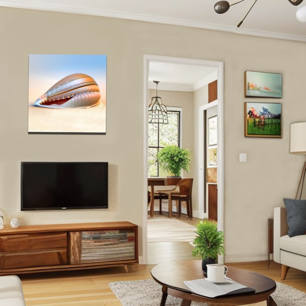 Cowrie Seashell Art Print Coastal Ocean Theme