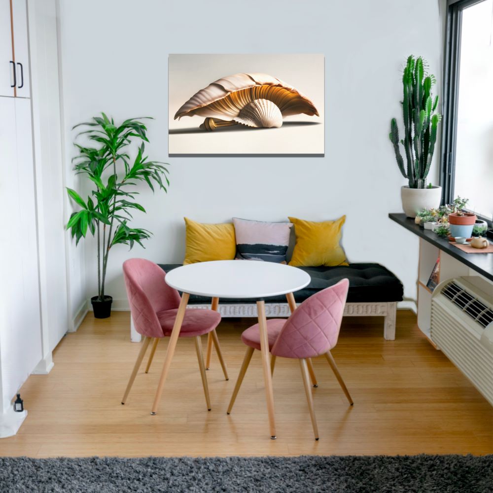 Seashell Mushroom Canvas Wall Art
