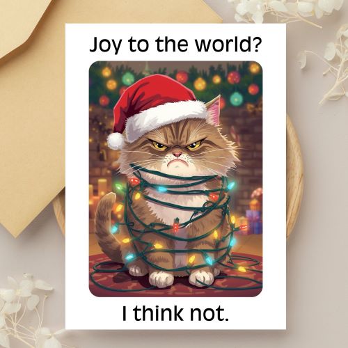 Funny Grumpy Cat Christmas Card | Holiday Humor (Printable)