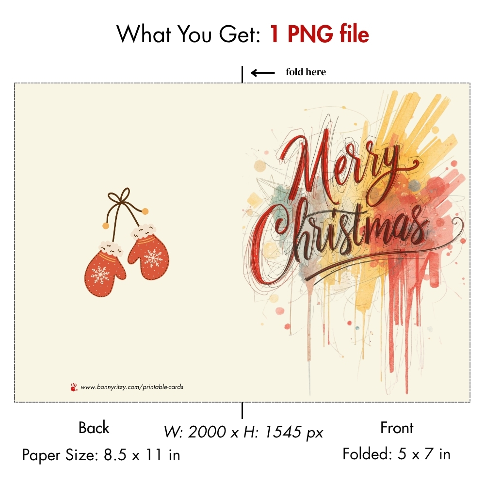 Printable Christmas Cards | Instant Download Digital Holiday Card