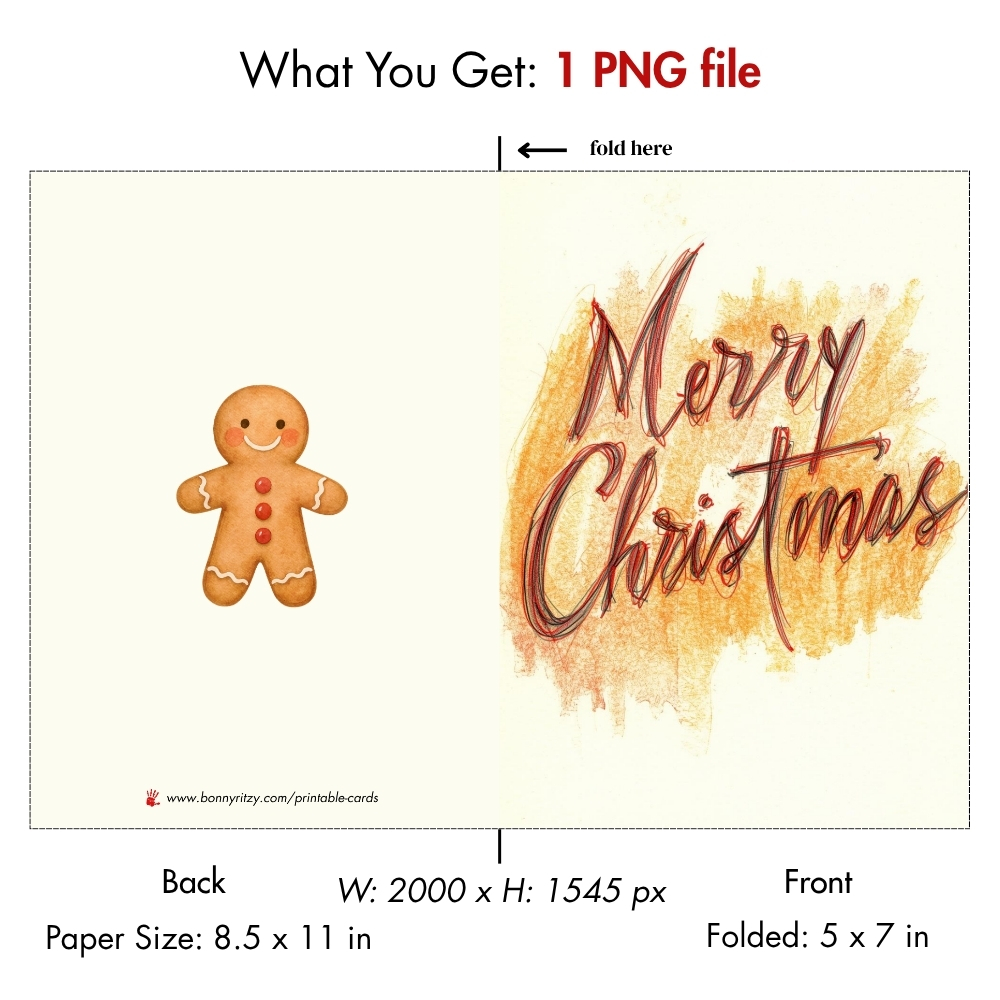 Printable Christmas Cards: Instant Download Elegant Holiday Cards | Bonny Ritzy