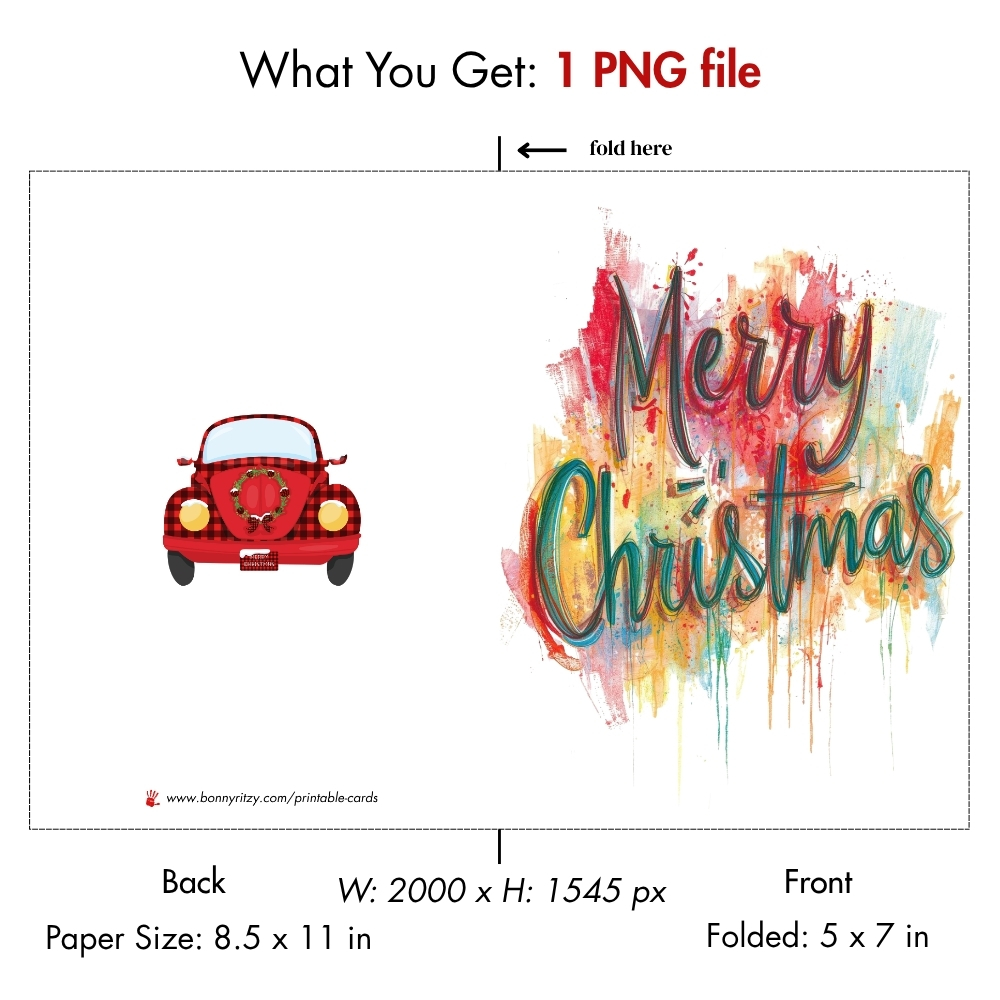 Printable Christmas Cards 2025 | Instant Download Holiday Cards, Digital Christmas Card Set, Watercolor Winter Greeting Cards for Business & Personal Use