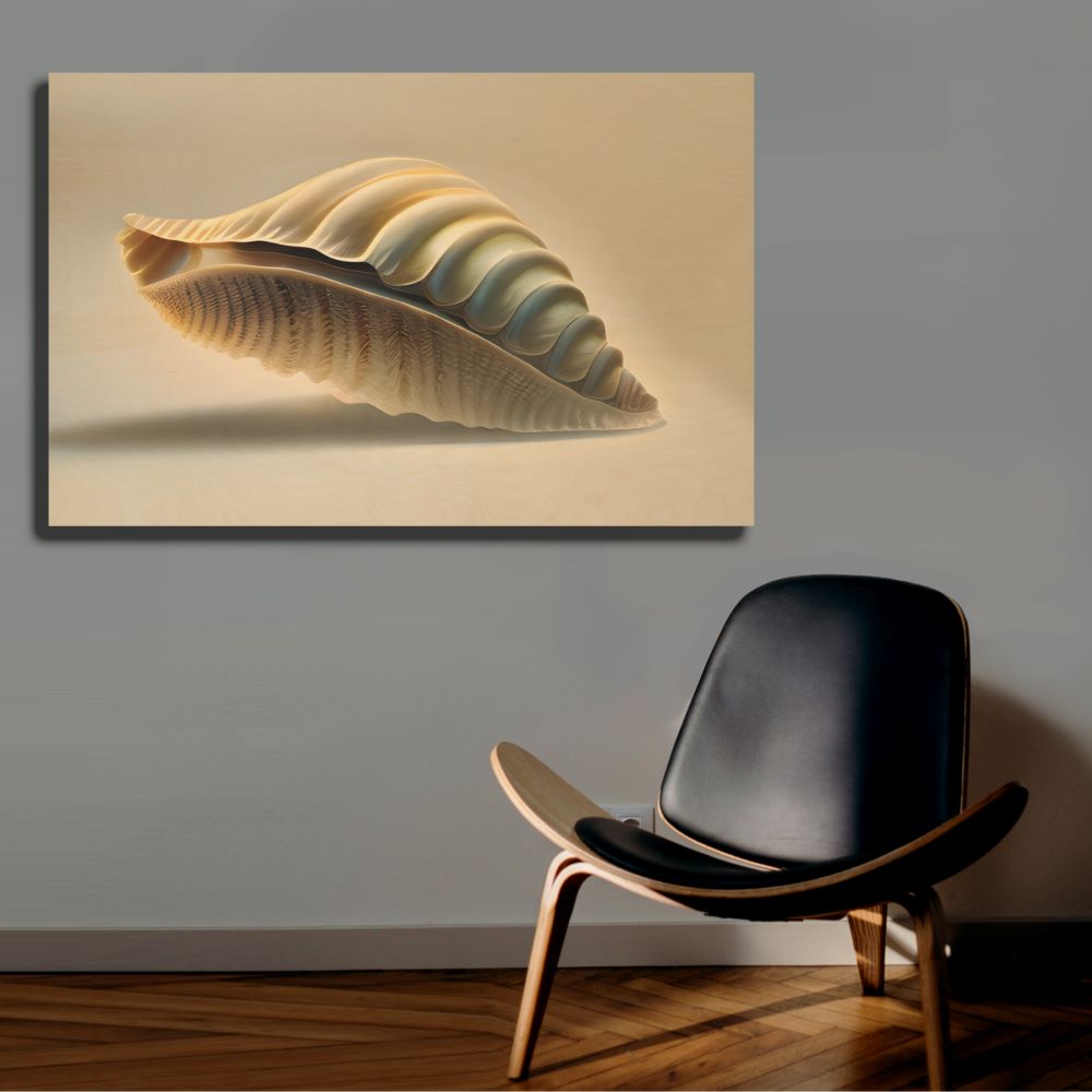 Abstract Seashell Print Modern Beach Decor