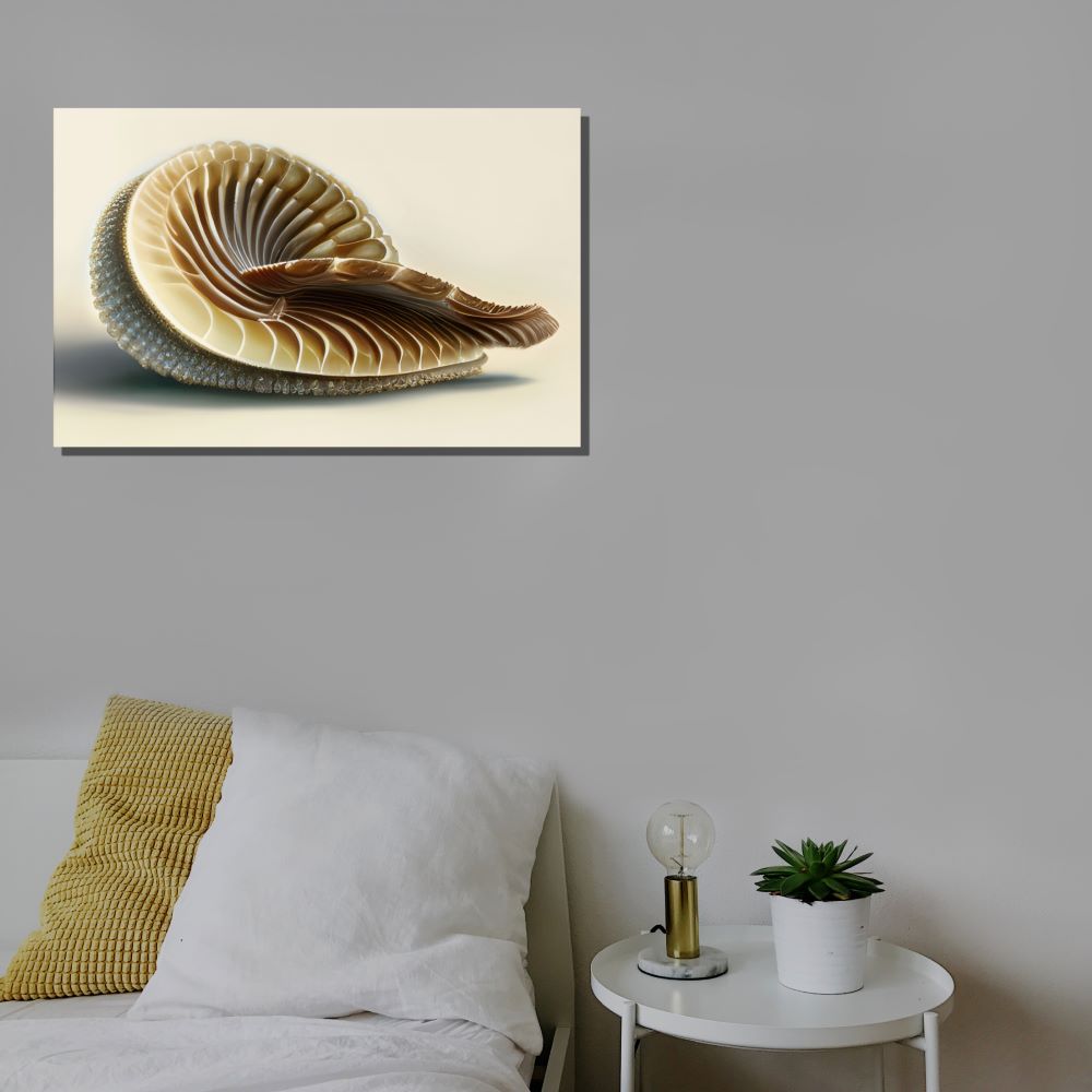 Elegant Nautilus Shell Print Coastal Home Decor