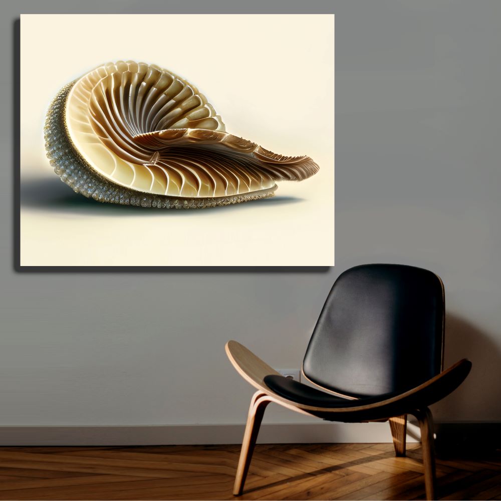Elegant Nautilus Shell Print Coastal Home Decor