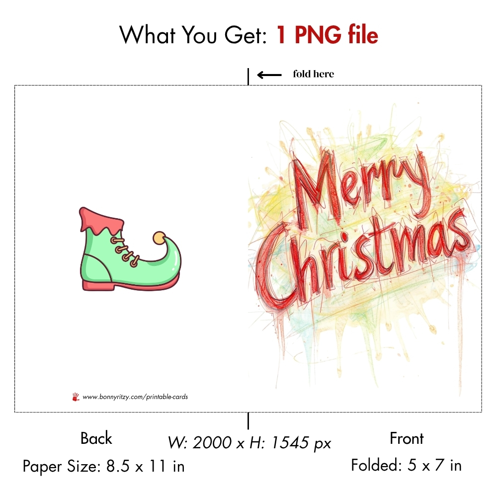 Printable Christmas Cards | Instant Download Digital Holiday Card