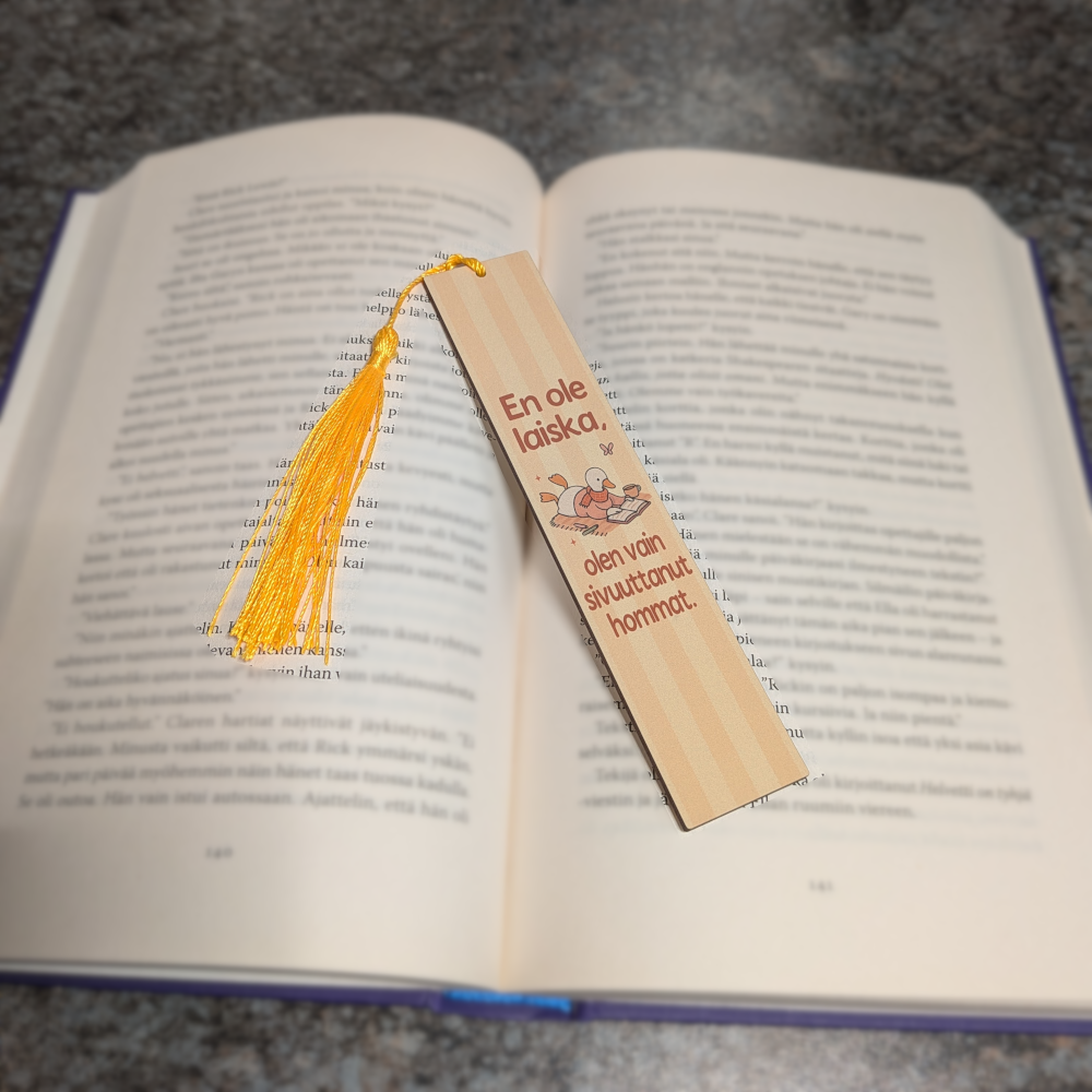 En ole laiska - kirjanmerkki