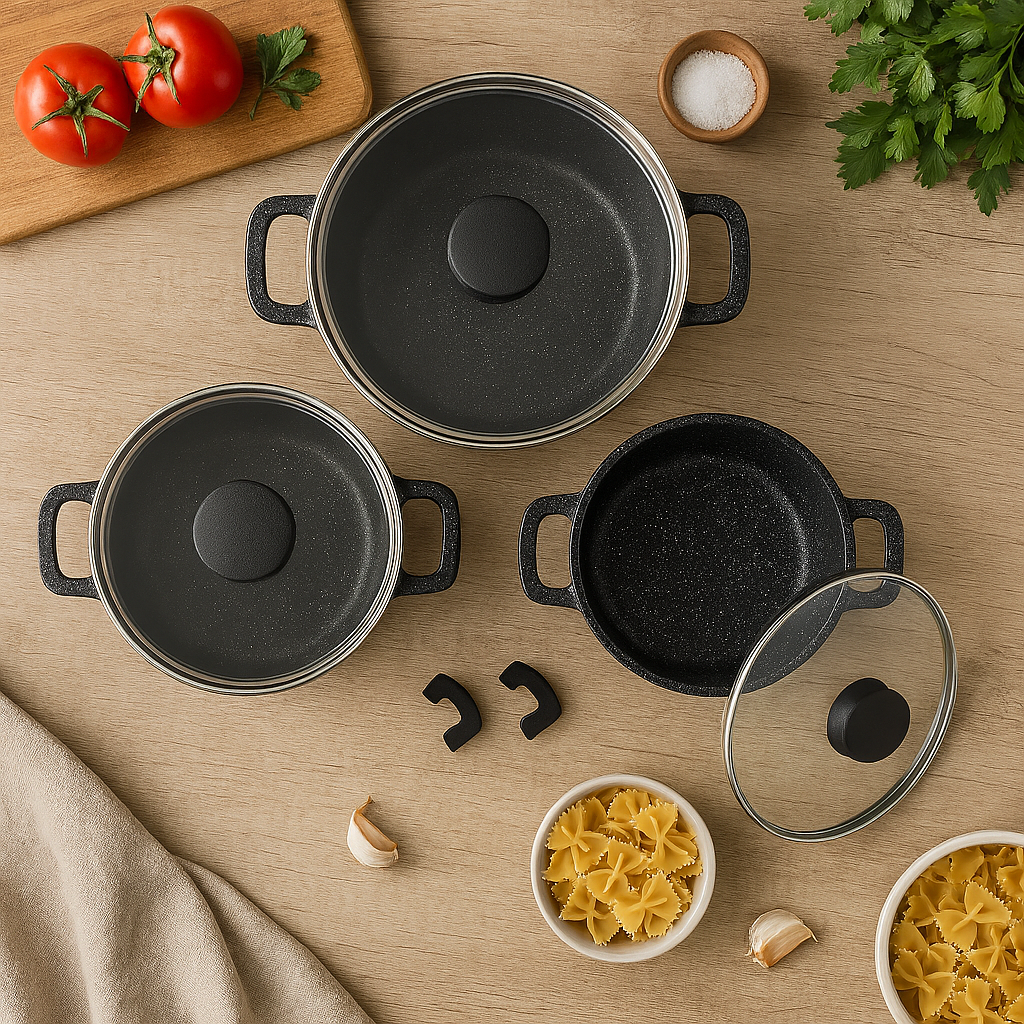🍲 Set de 3 Faitouts Ø20/24/28 cm – Napoléon Impérial