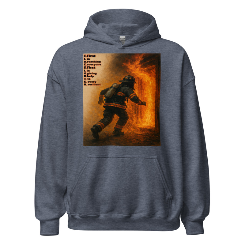 F.I.R.E.F.I.G.H.T.E.R. First in reaching everyone first in giving help to every resident Hoodie