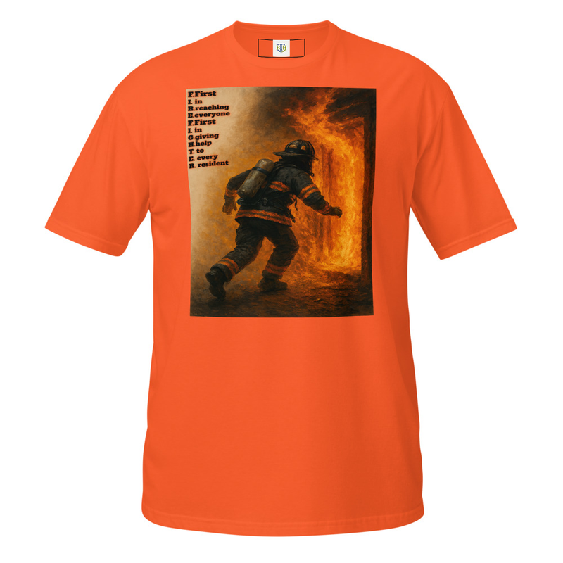 F.I.R.E.F.I.G.H.T.E.R. First in reaching everyone first in giving help to every resident T shirt
