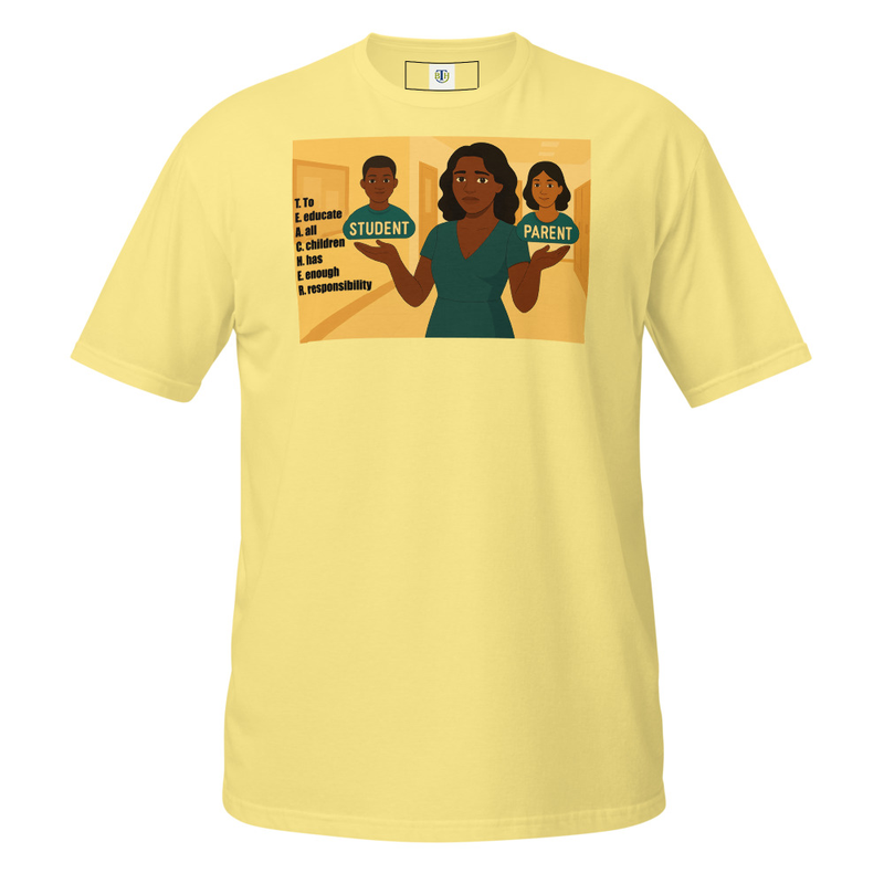 T.E.A.C.H.E.R. To educate all children has enough responsibility Ebony version